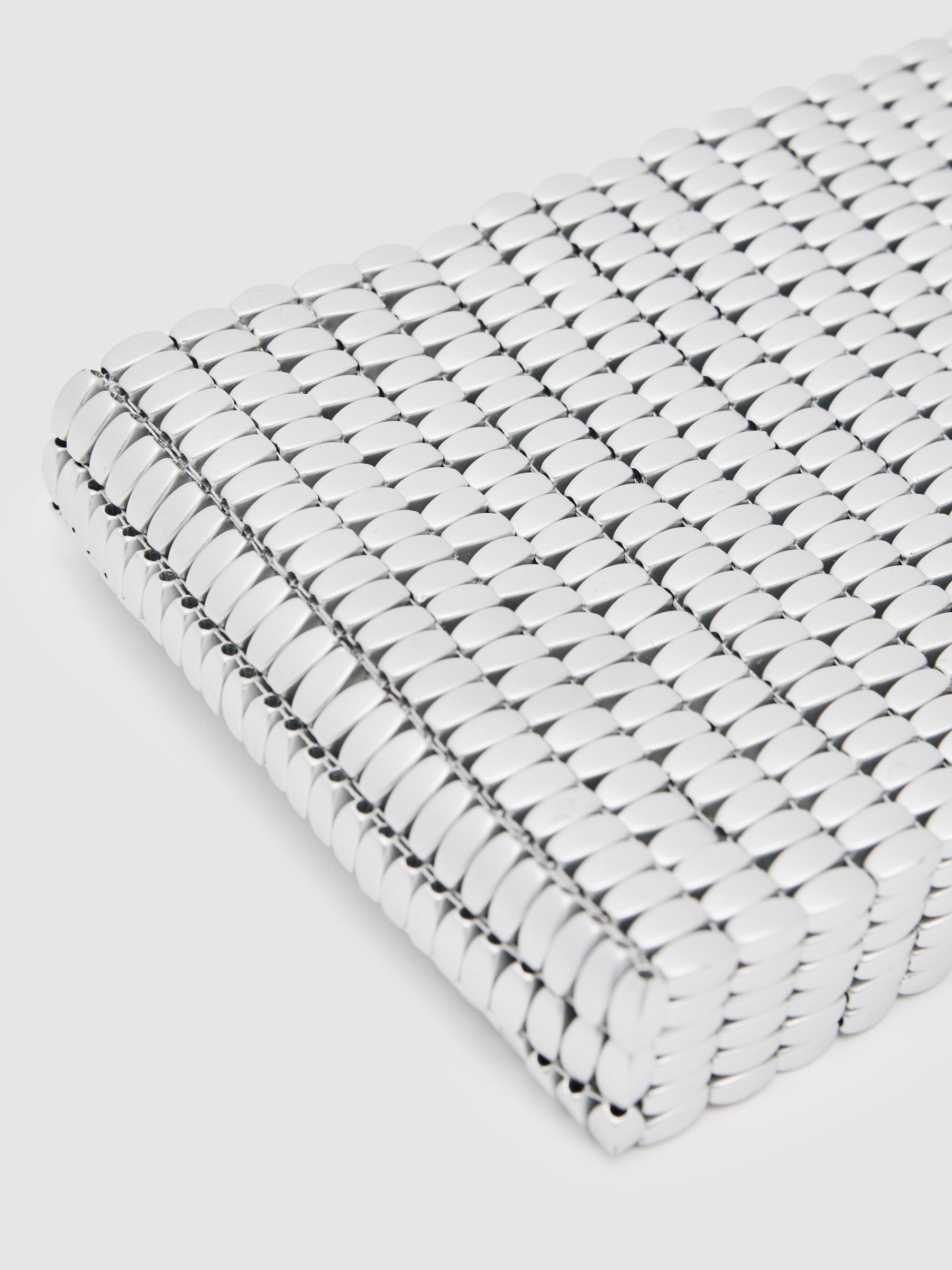 Beaded Removable Strap Shoulder Bag in Silver