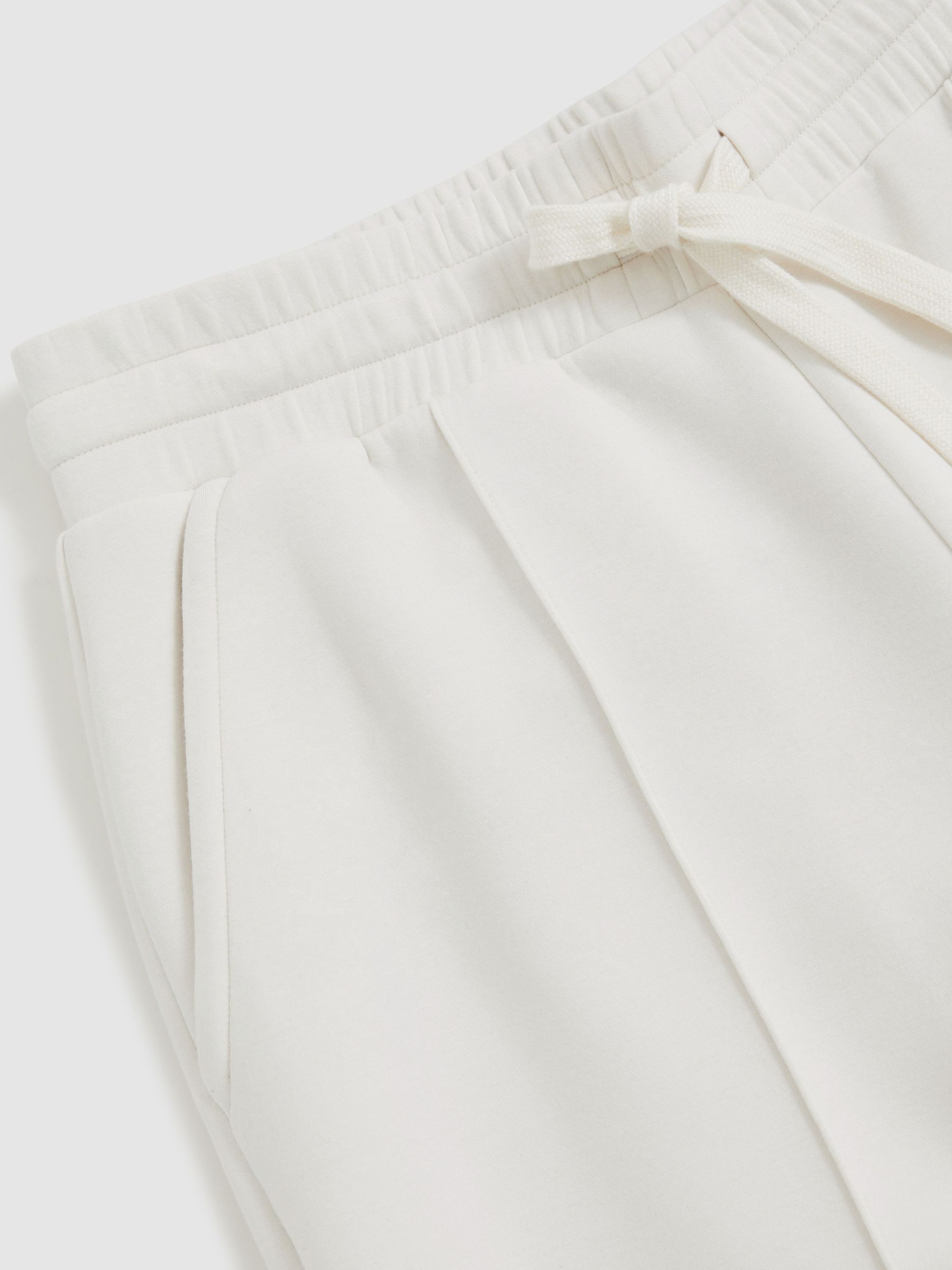 Modal-Blend Interlock Wide-Leg Joggers in Ivory