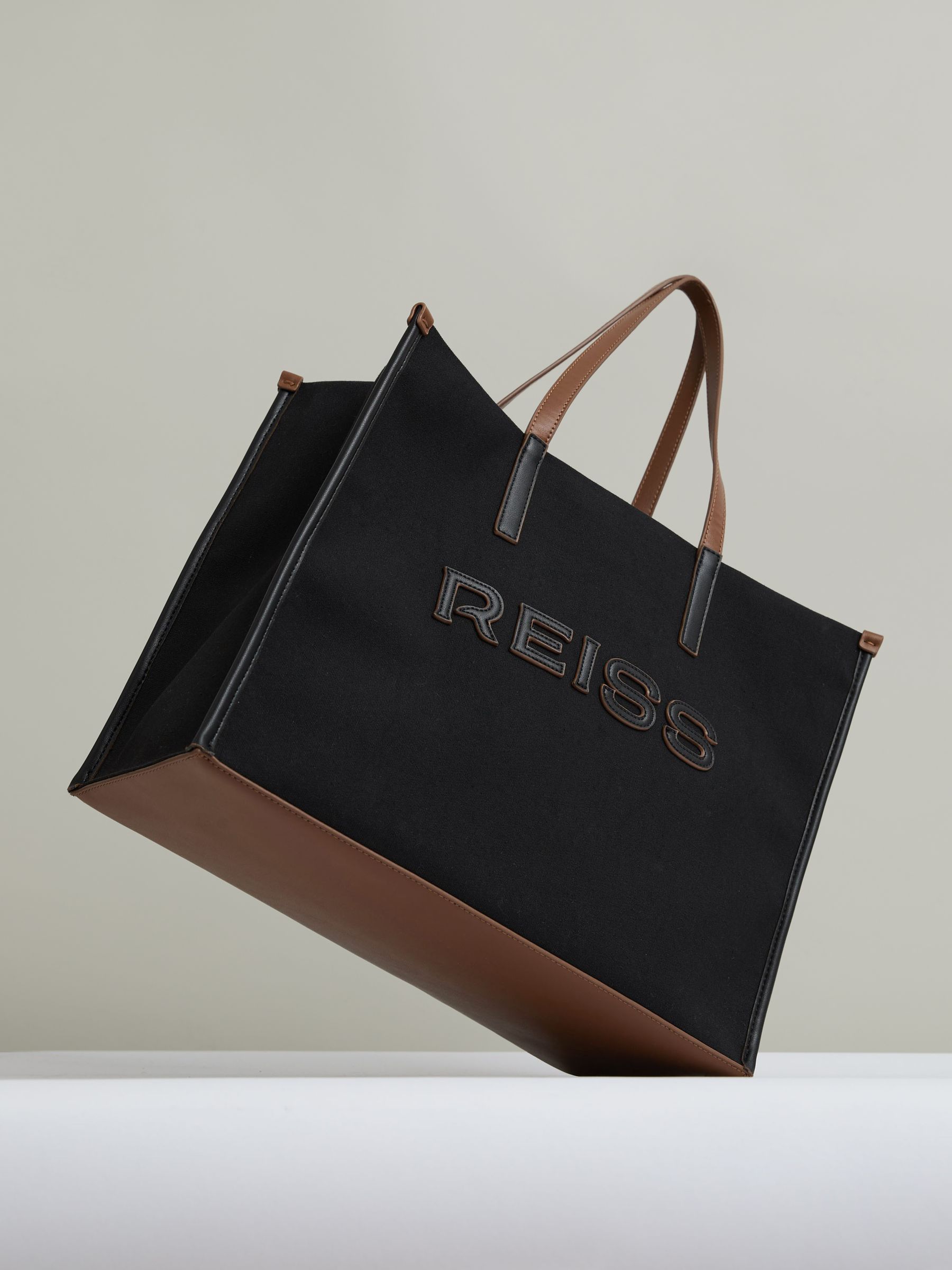 Canvas Logo Tote Bag in Black