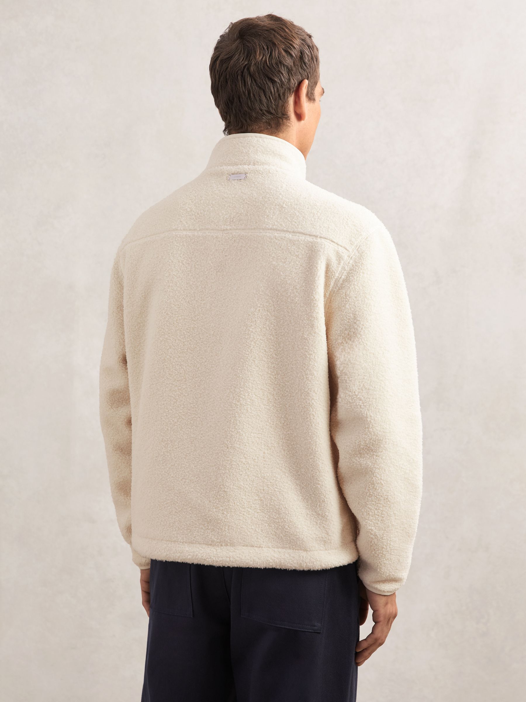 Fleece Zip-Through Jacket in Ecru