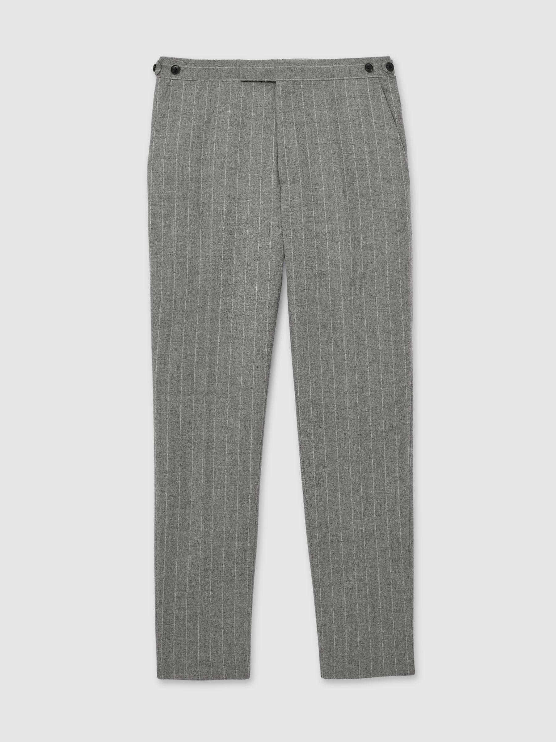 Slim-Fit Pinstripe Suit Trousers in Soft Grey