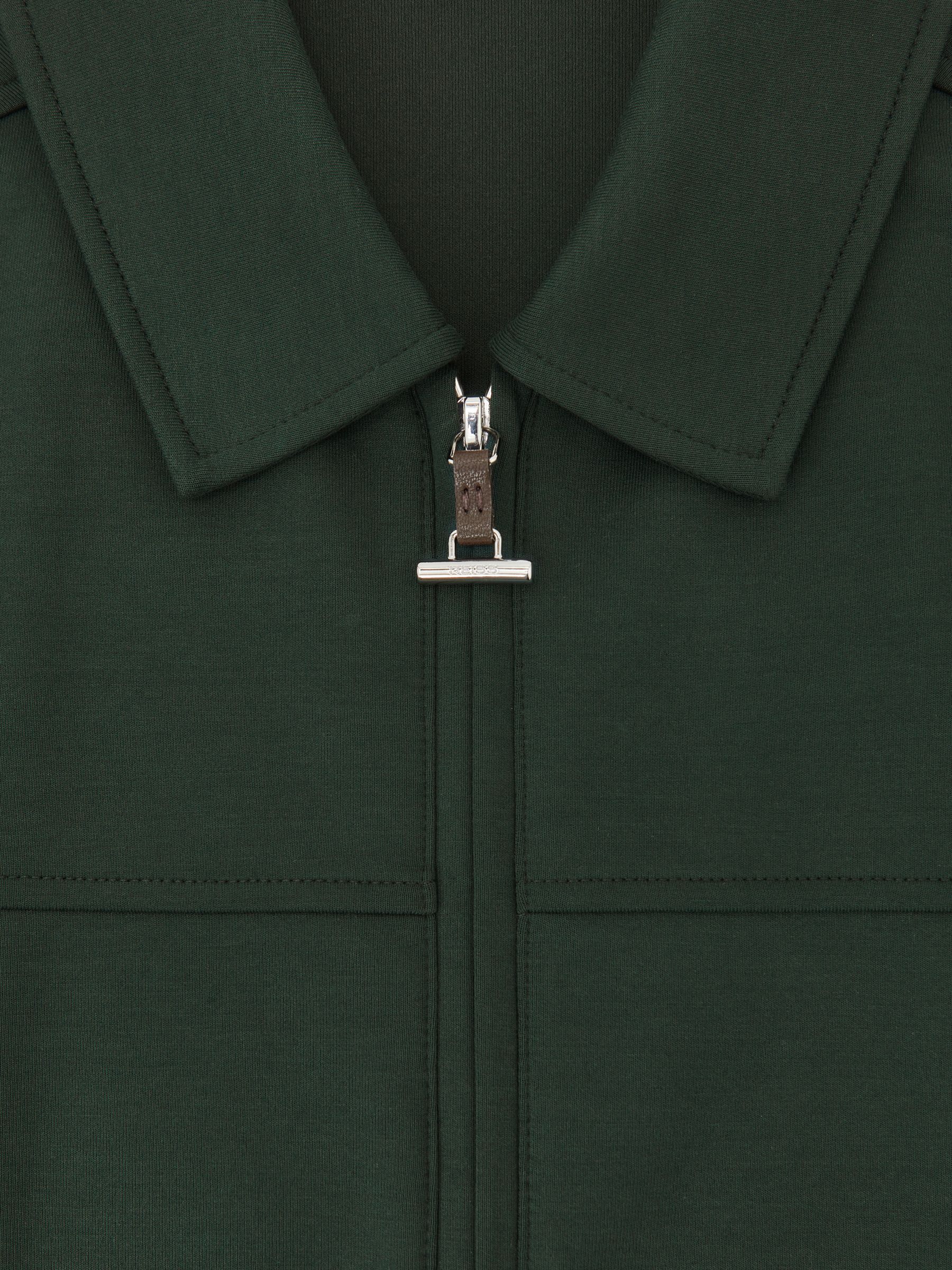 Interlock Zip Through Overshirt in Dark Sage Green