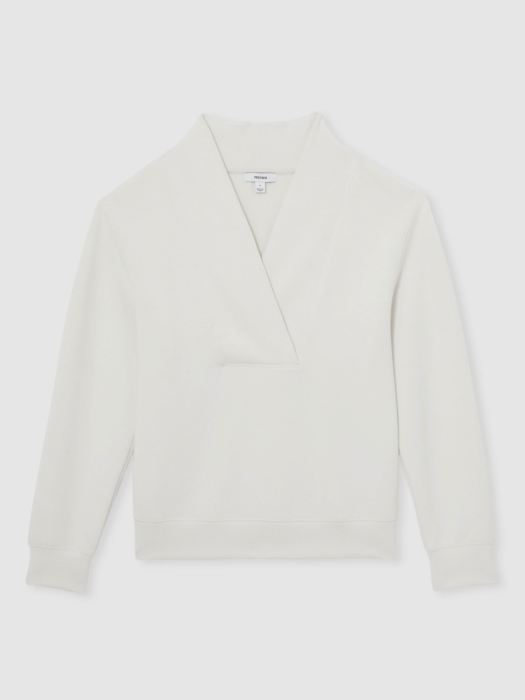 Interlock Shawl-Neck Sweatshirt with Modal in Ivory
