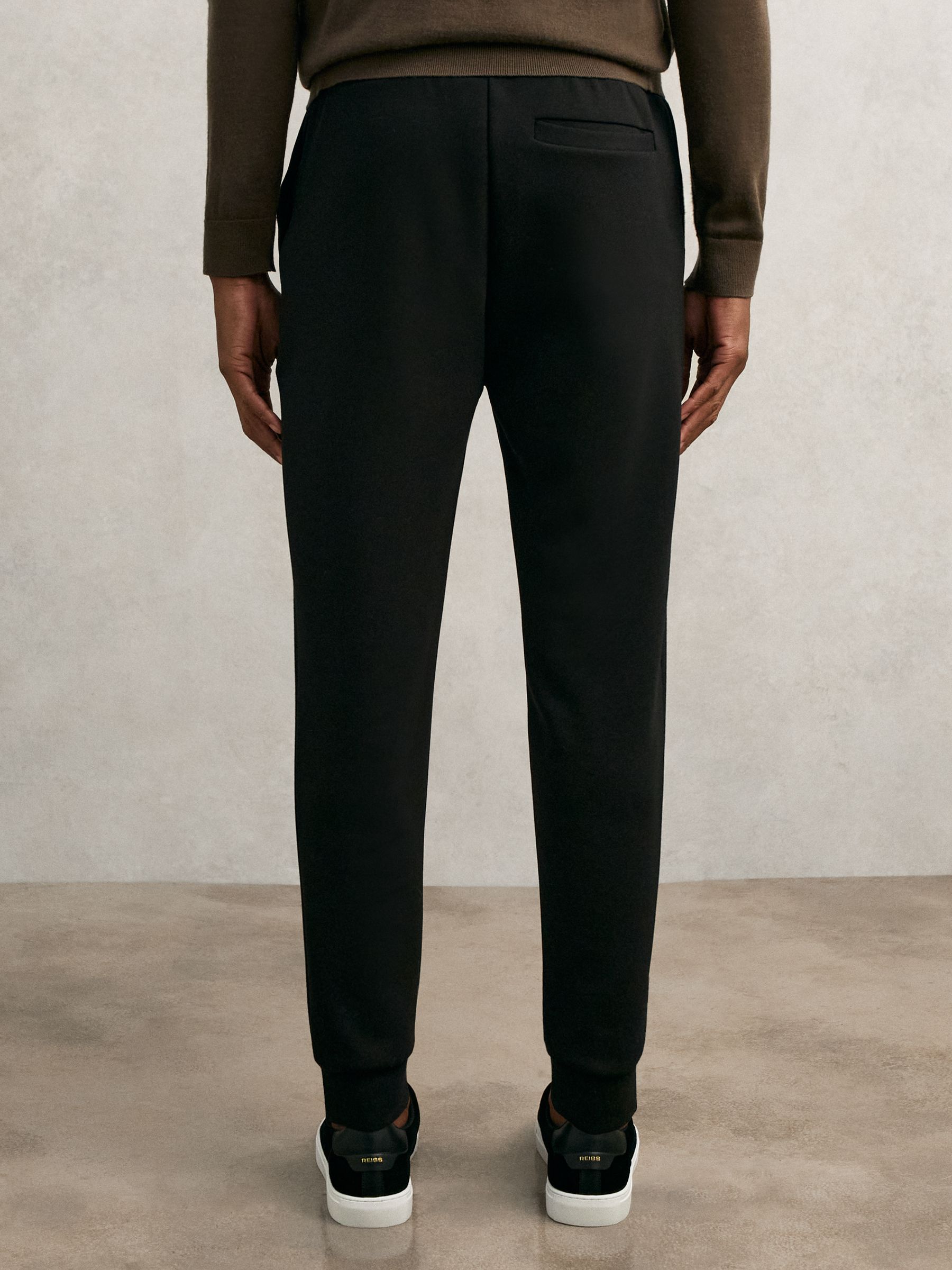 Stretch-Jersey Tailored Joggers in Black