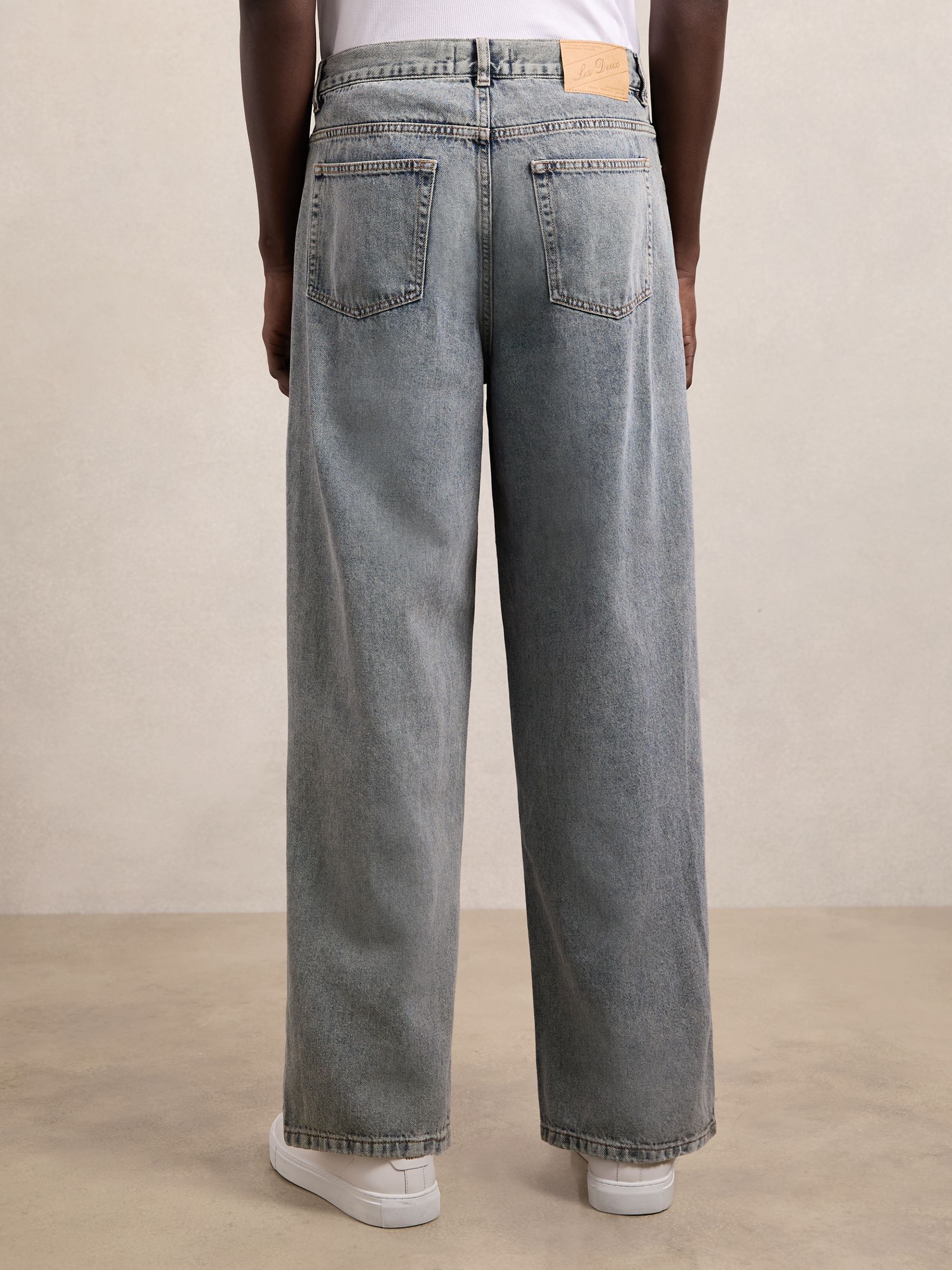 Les Deux Relaxed-Leg Jeans in Light Indigo Wash