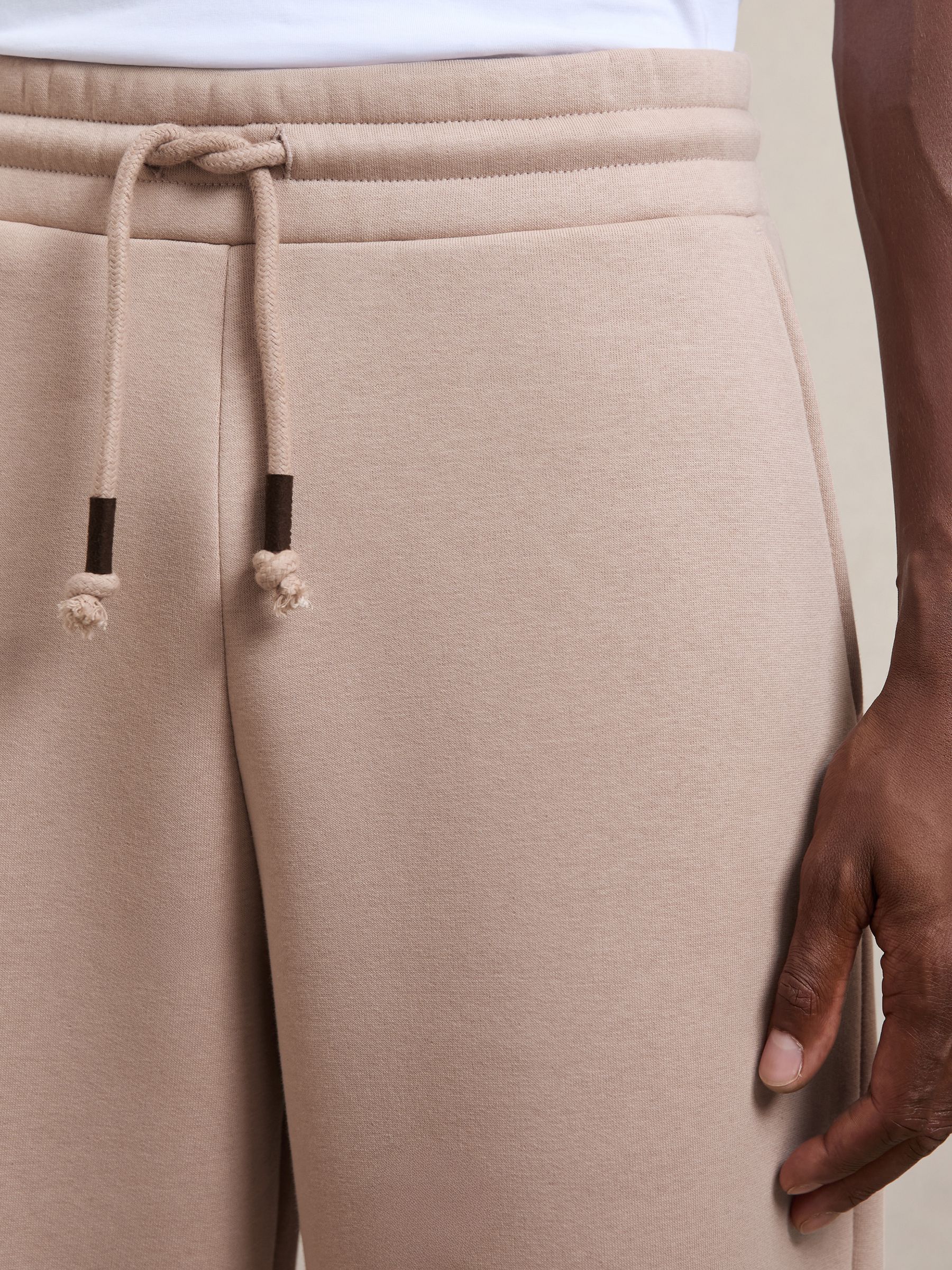 Cotton-Blend Fleece-Back Joggers in Pink