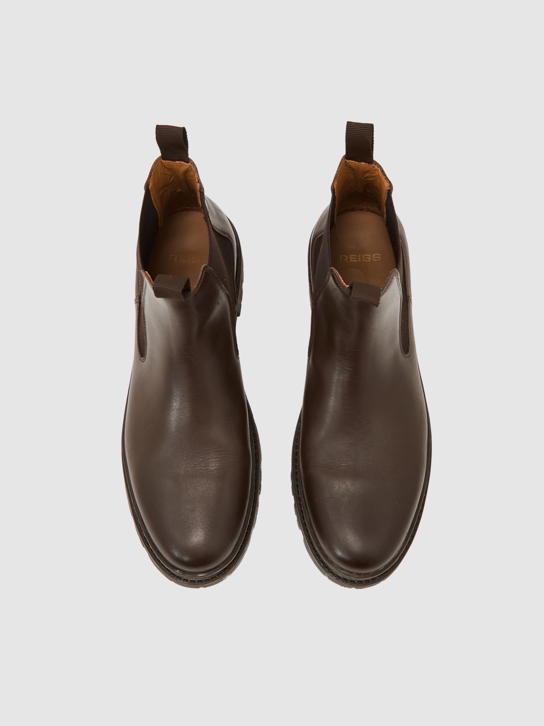 Leather Chelsea Boots in Dark Brown
