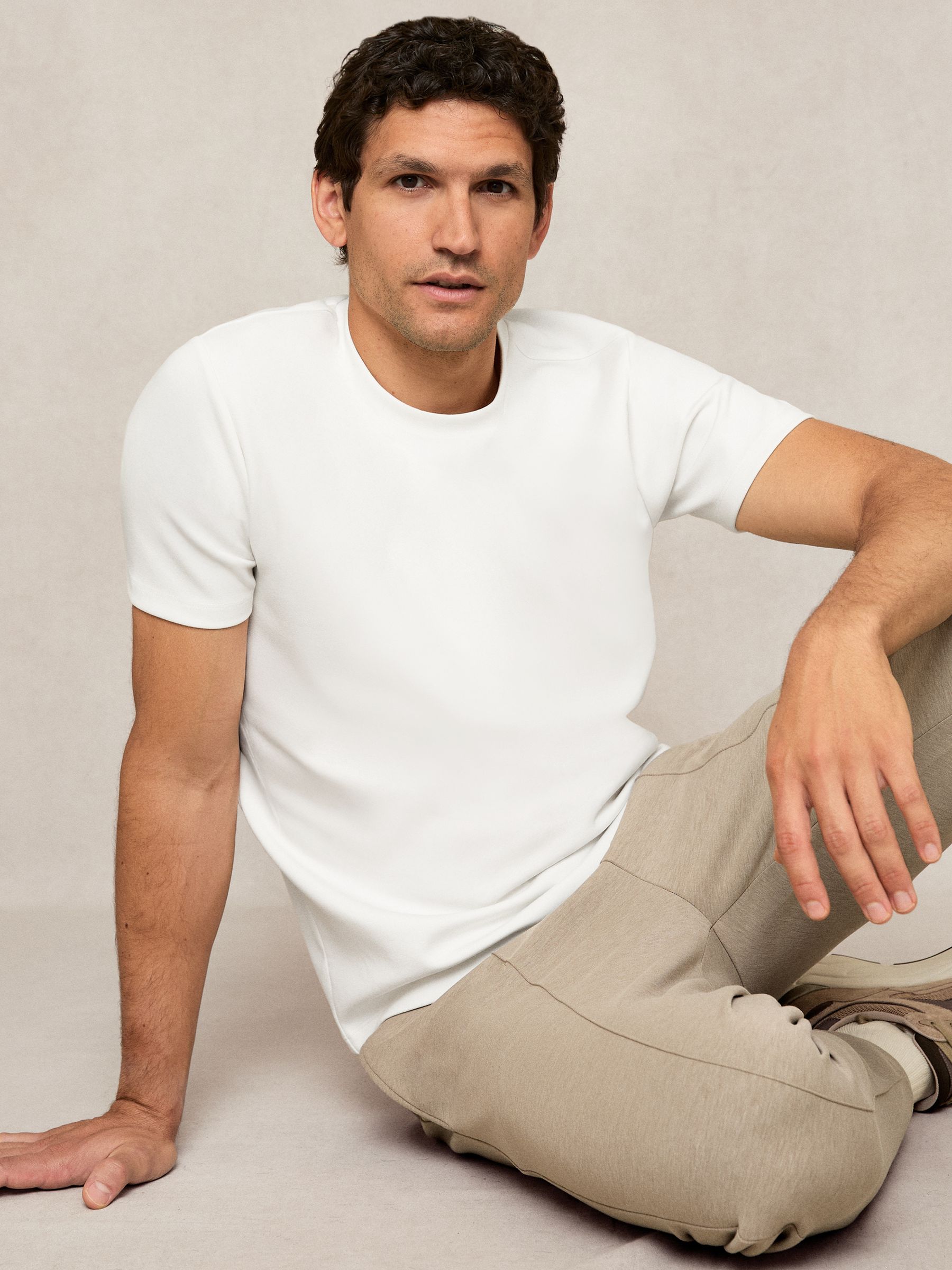 Premium Interlock Crew-Neck T-Shirt in White