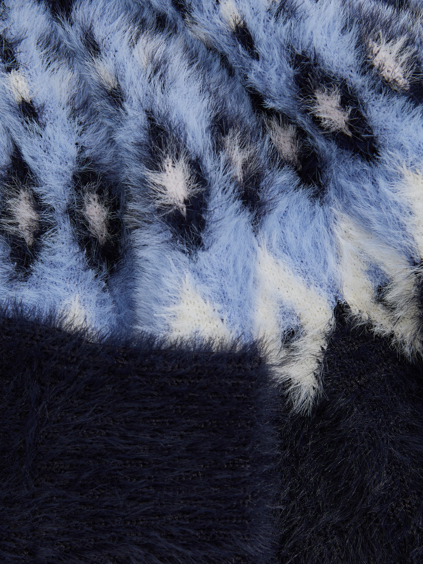 Fluffy Fair Isle Jumper in Navy