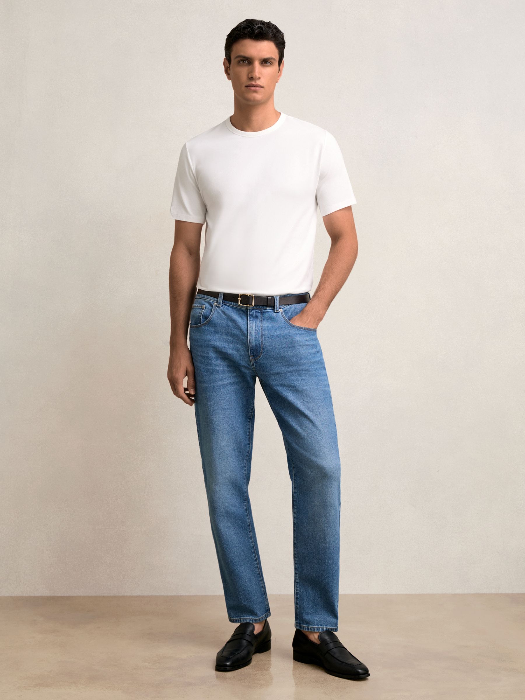 Stretch-Cotton Crew-Neck T-Shirt in White