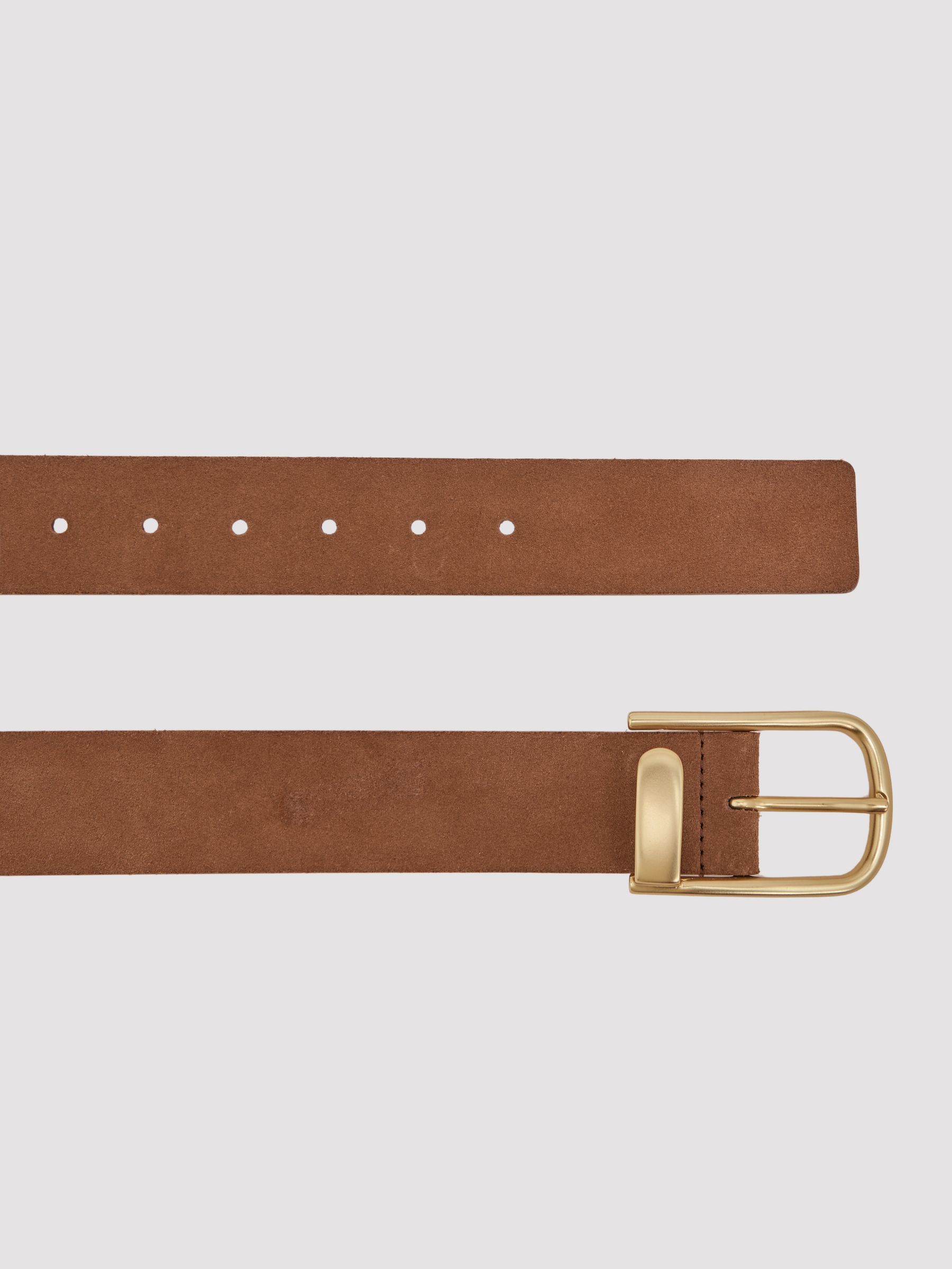 Leather Half Keeper Belt in Tan