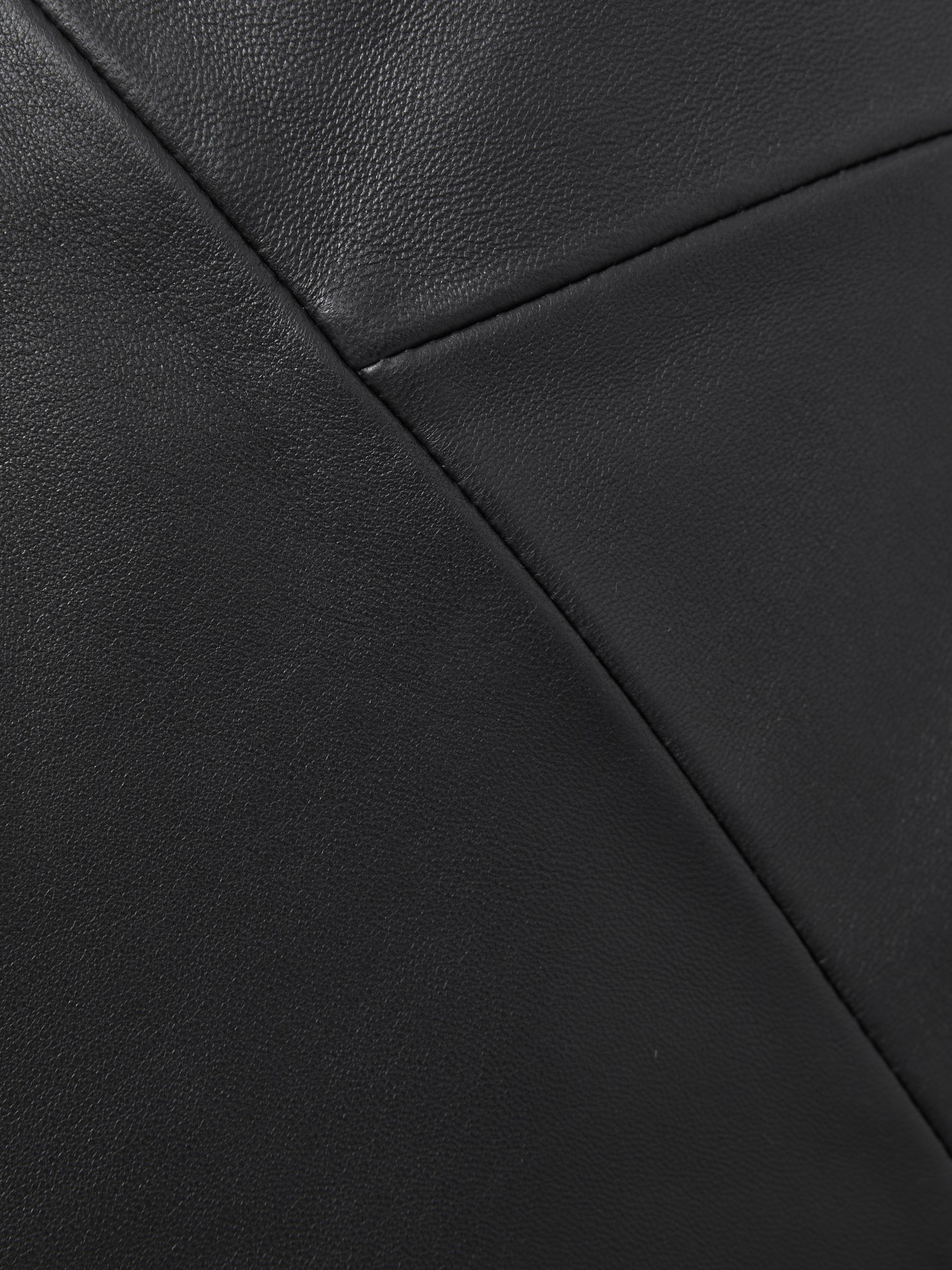 Leather High Rise Midi Skirt in Black