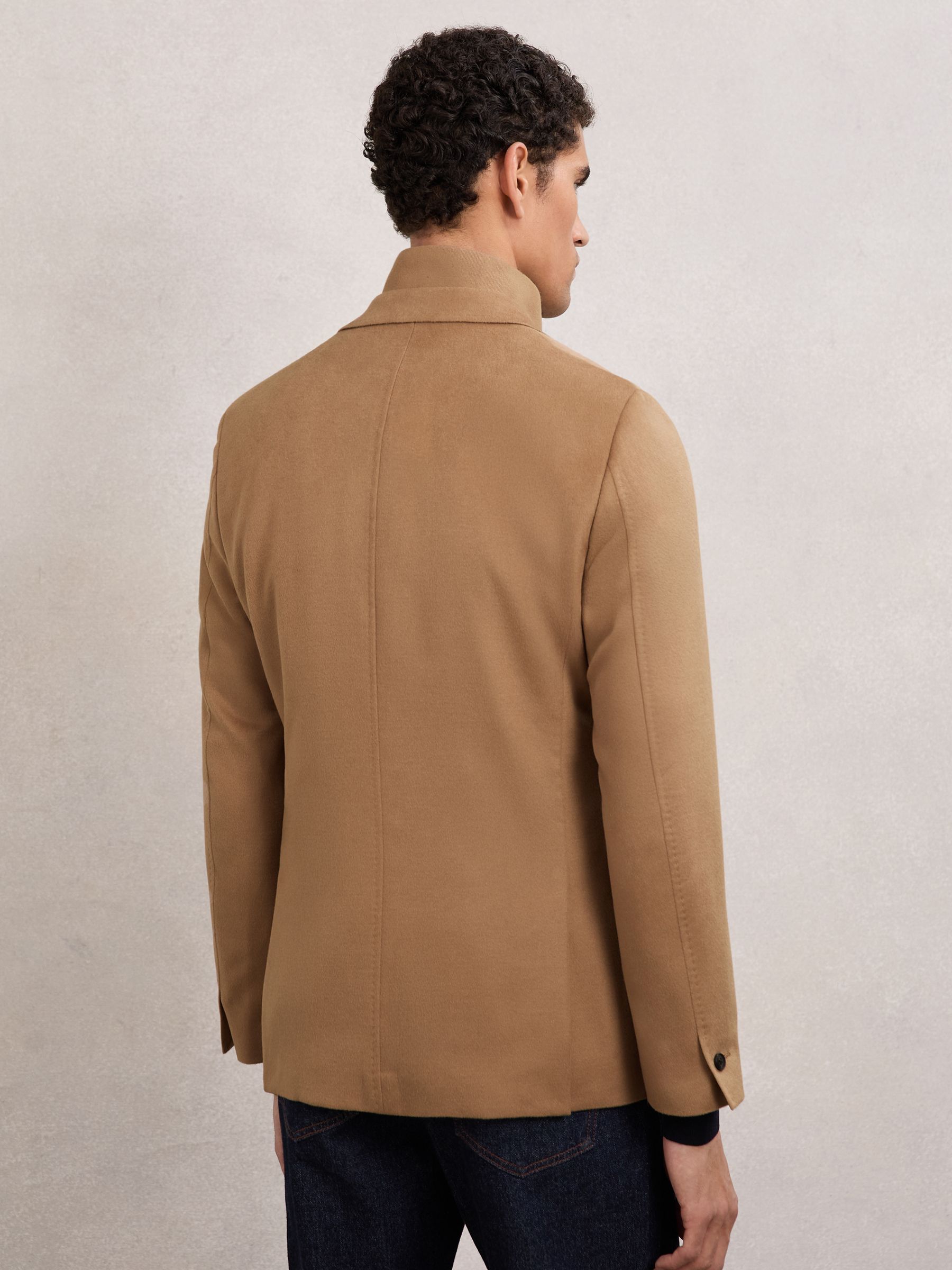 Single-Breasted Blazer With Gilet Insert Tailored-Fit in Camel Brown