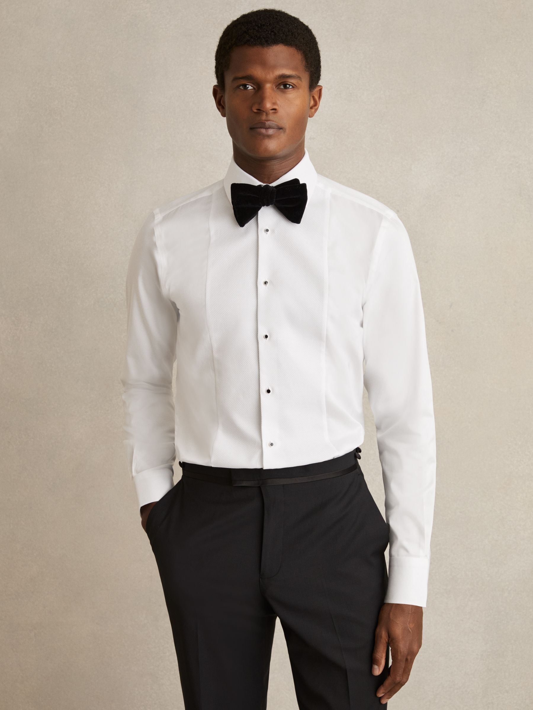Regular Fit Cotton Dinner Shirt in White