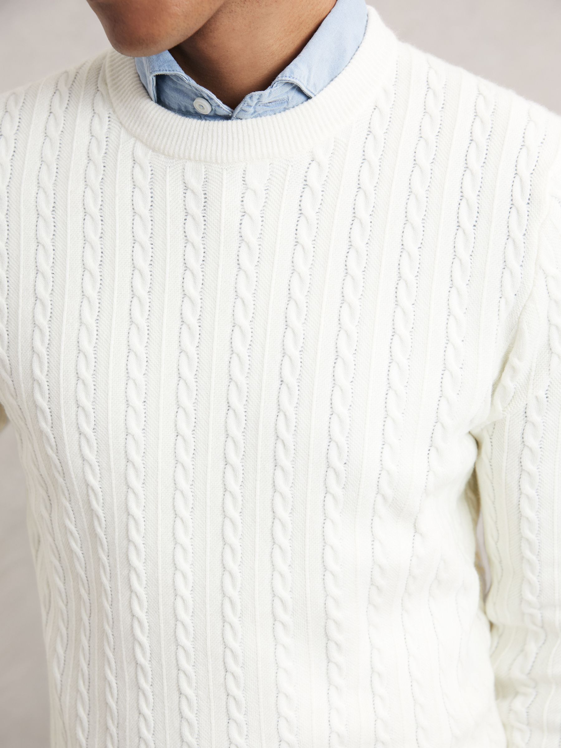 Cable-Knit Jumper With Wool in White