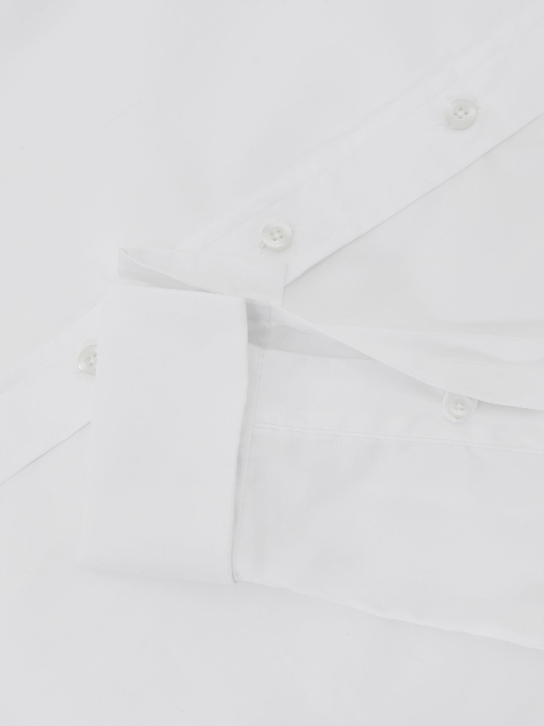 Cotton-Sateen Folded-Cuff Shirt in Ivory