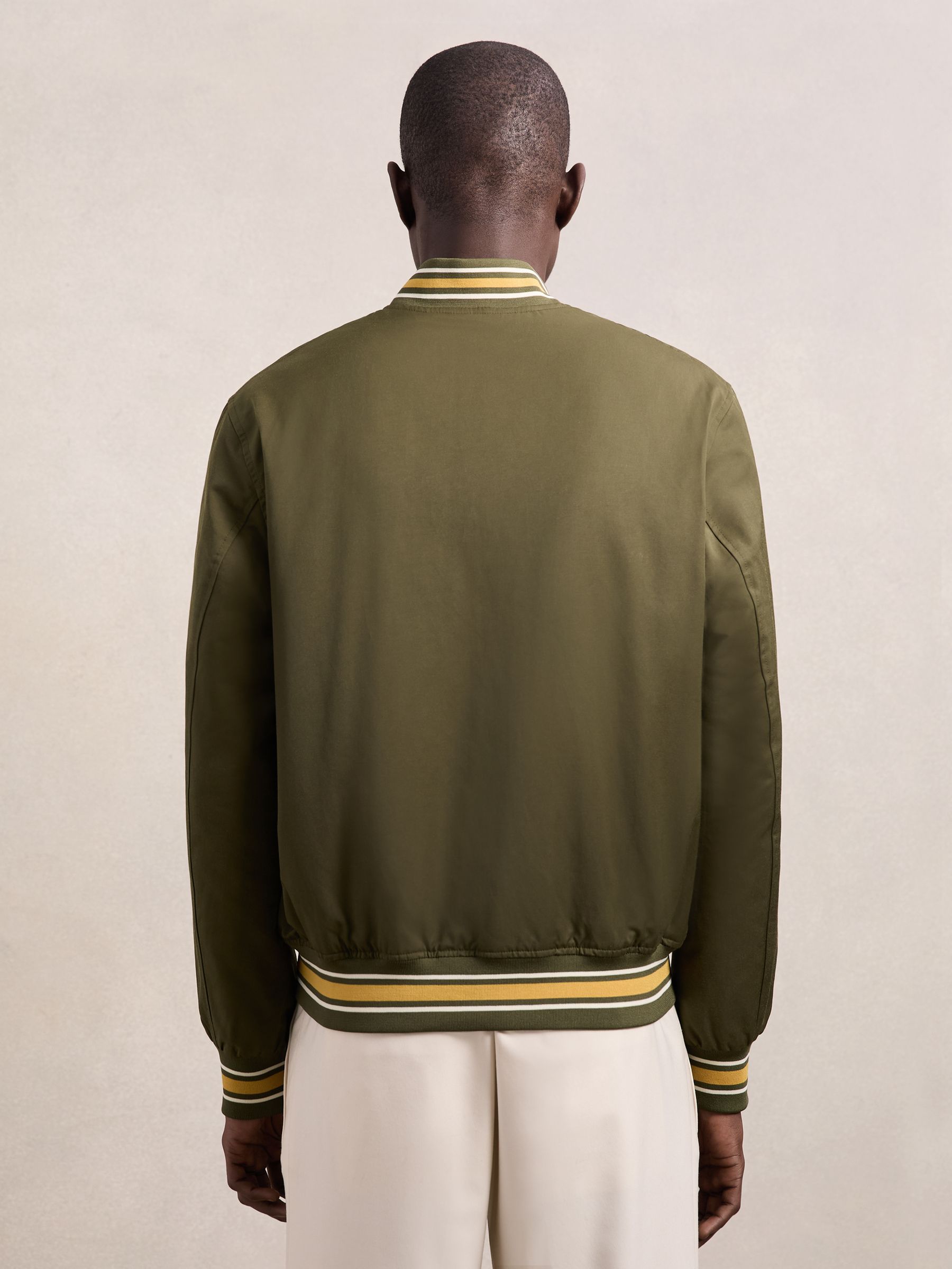 Les Deux Tech Varsity Jacket in Olive Night