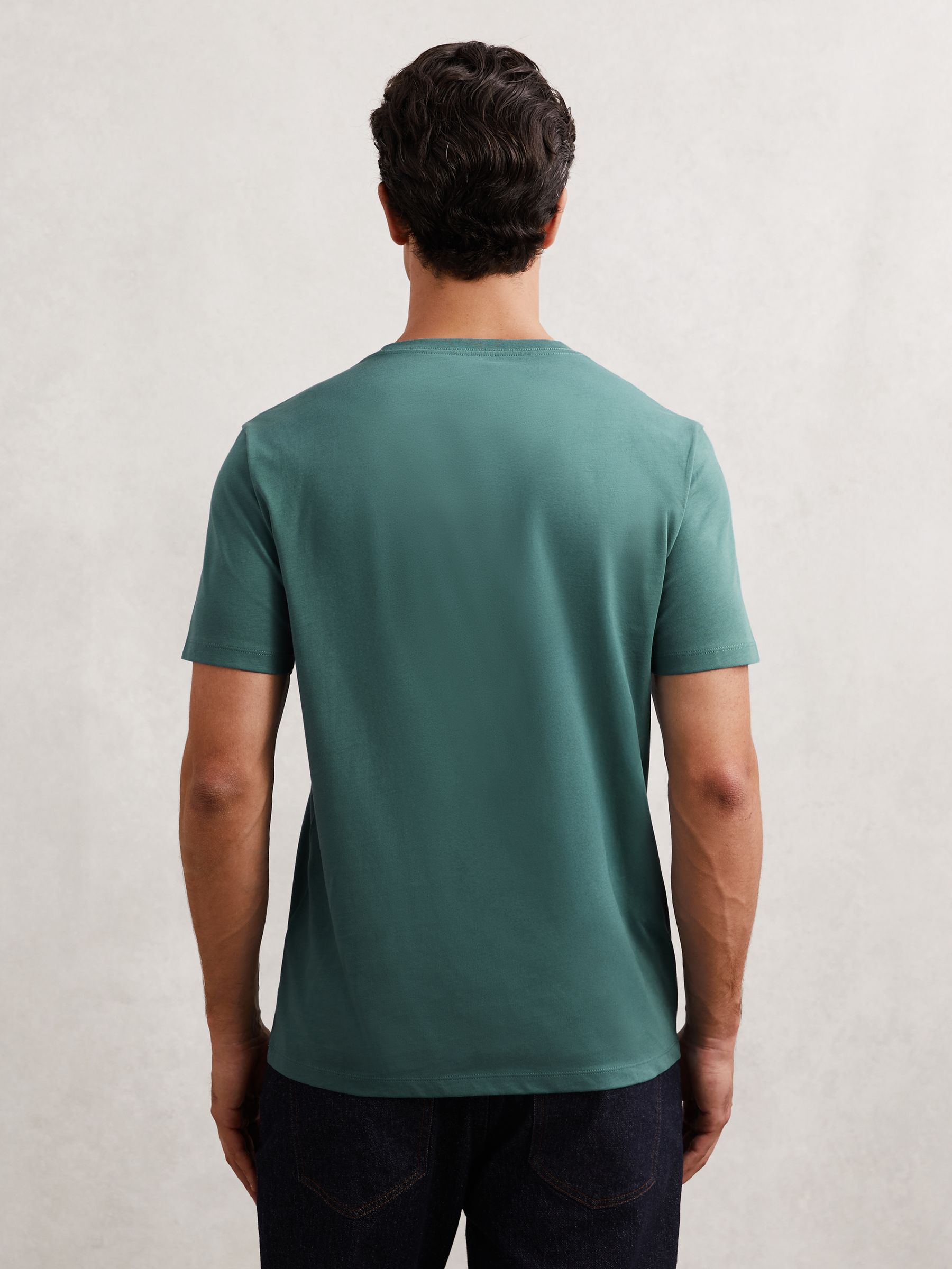 Cotton Crew-Neck T-Shirt in Seafoam Green