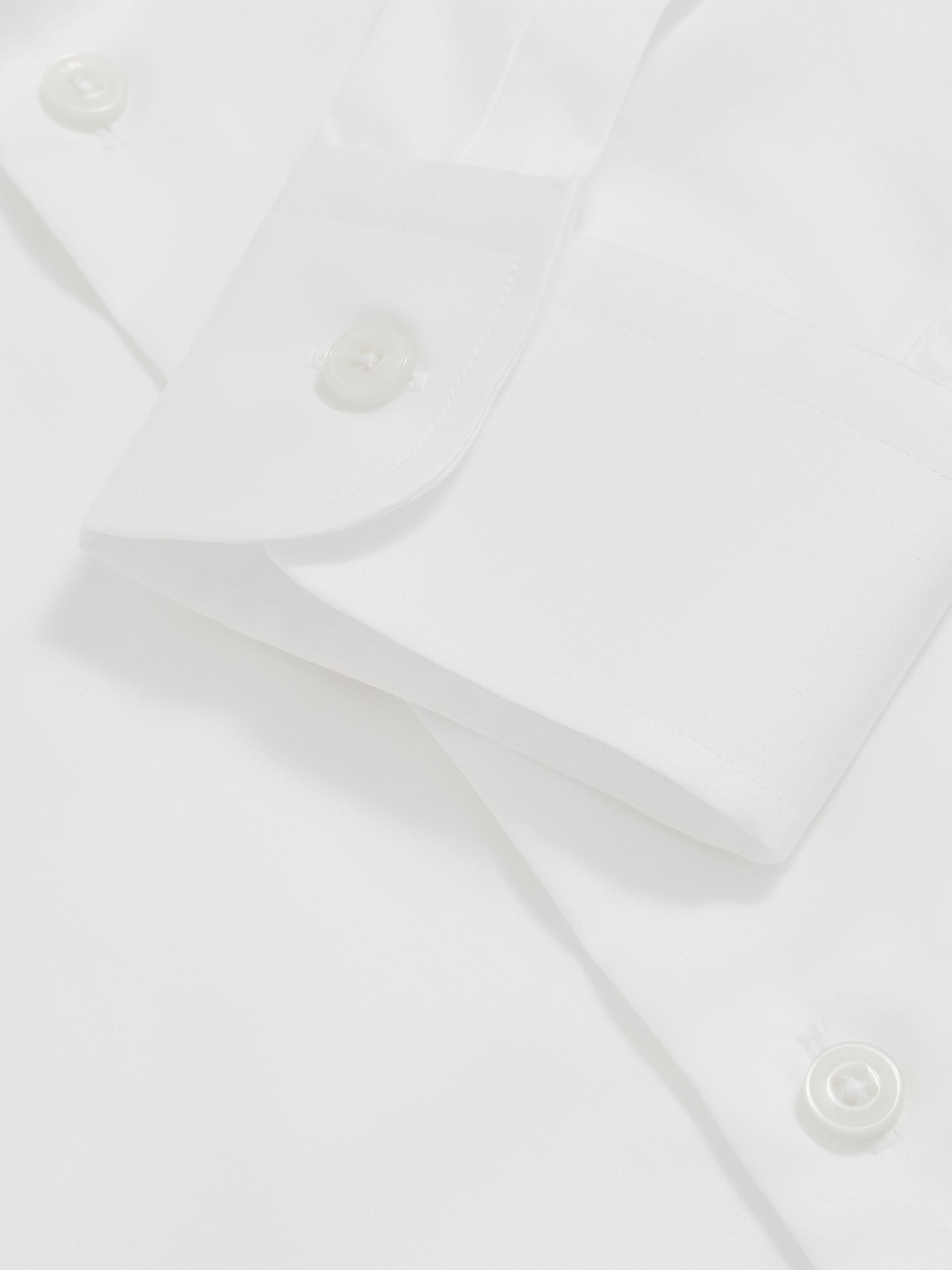 Regular Fit Cotton-Satin Regular-Fit Stripe Shirt in White