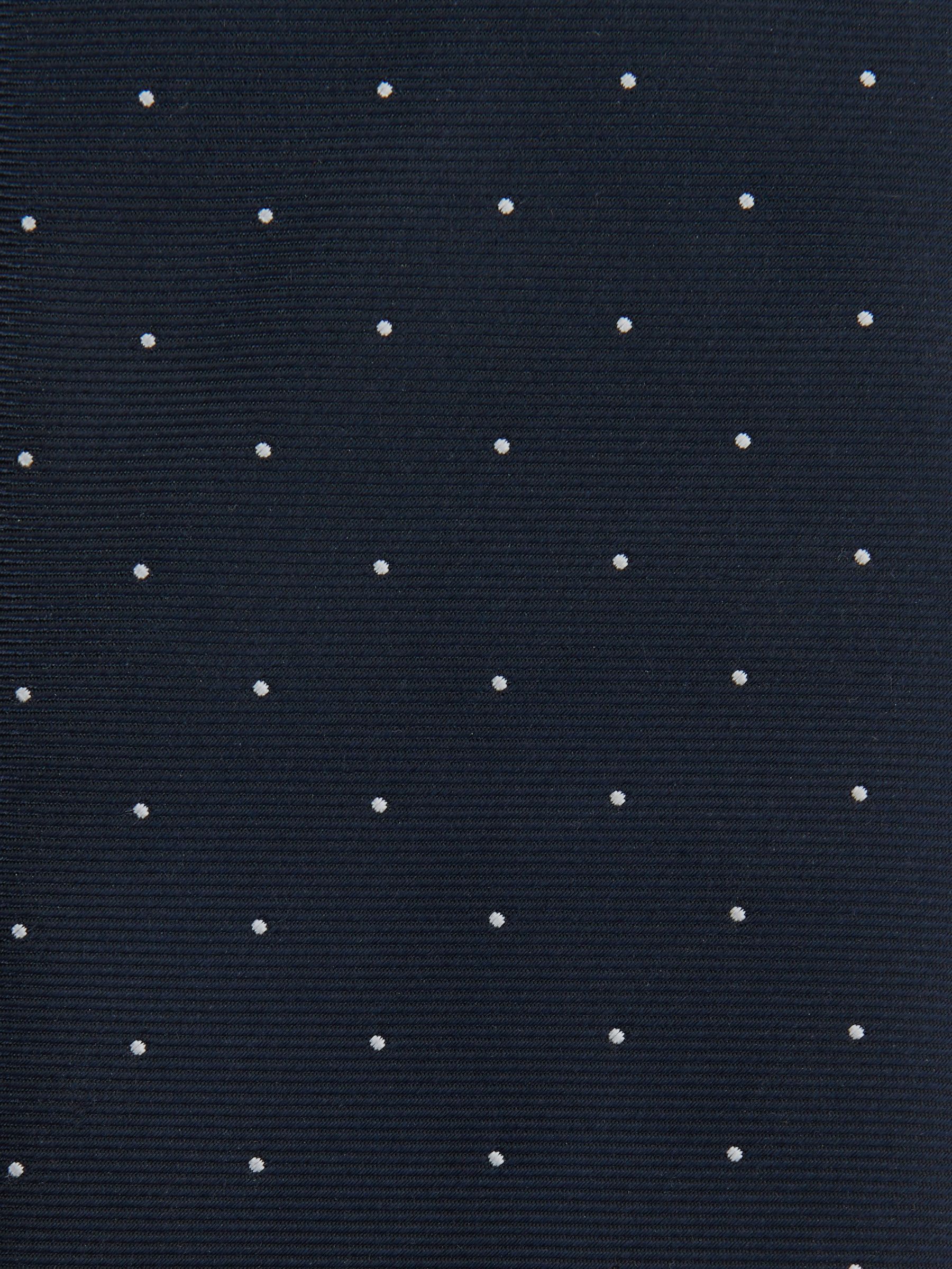 Polka Dot Silk Tie in Navy