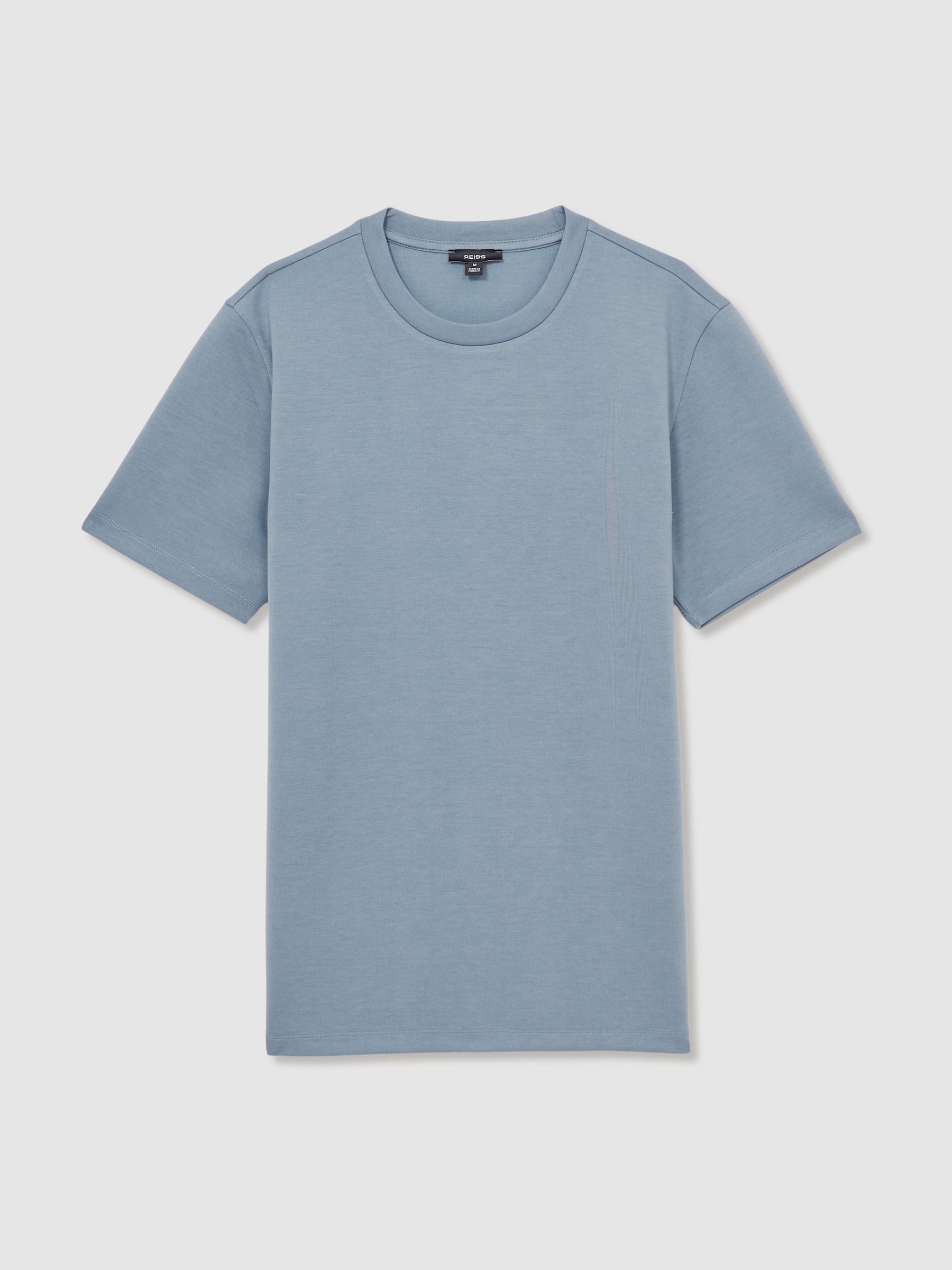 Premium Interlock Crew-Neck T-Shirt in Airforce Blue