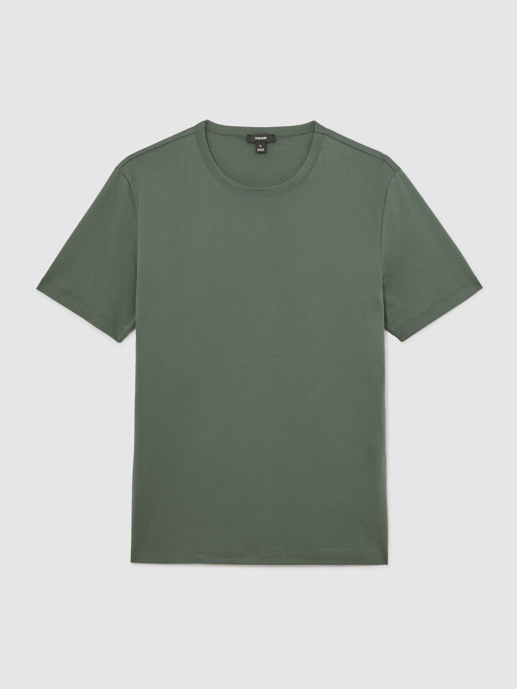 Airwater-Cotton Crew-Neck T-Shirt in Kale Green