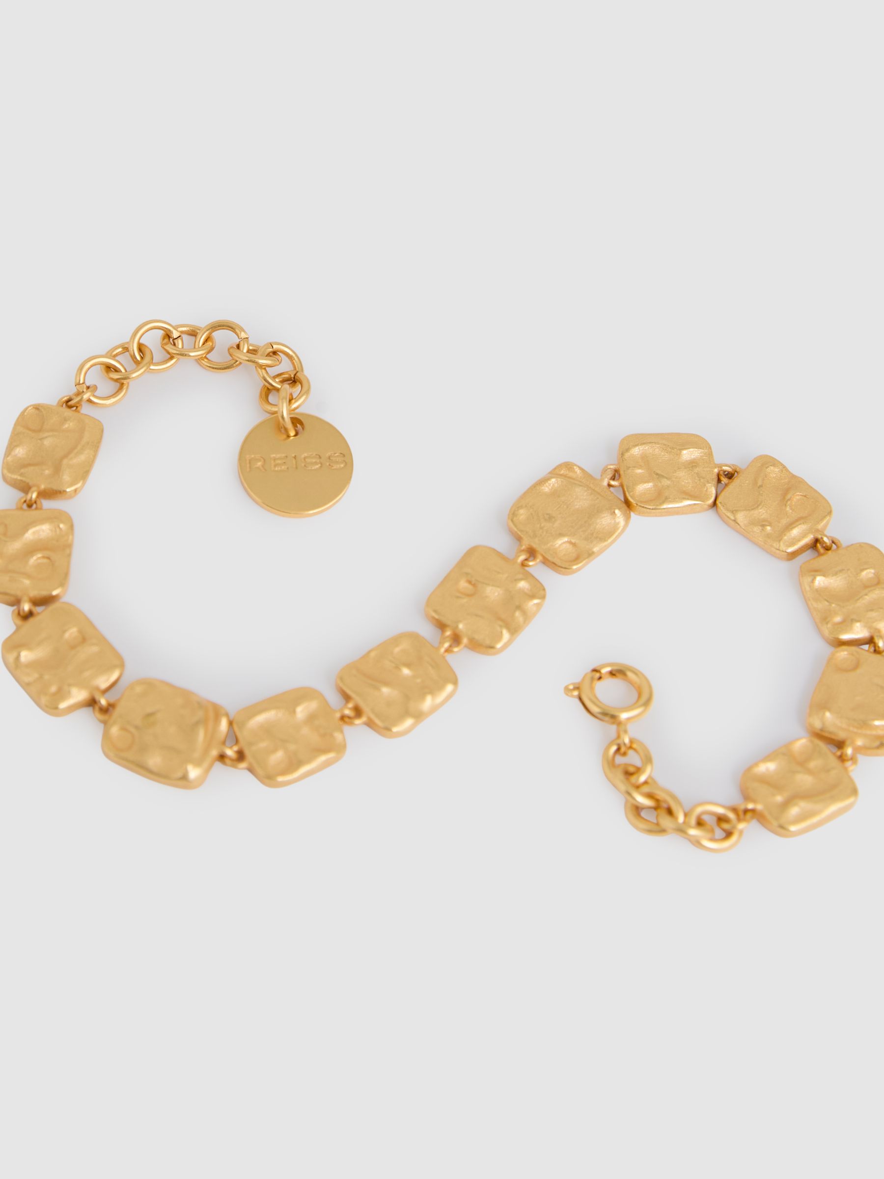 Molten Square Bracelet in Gold Tone