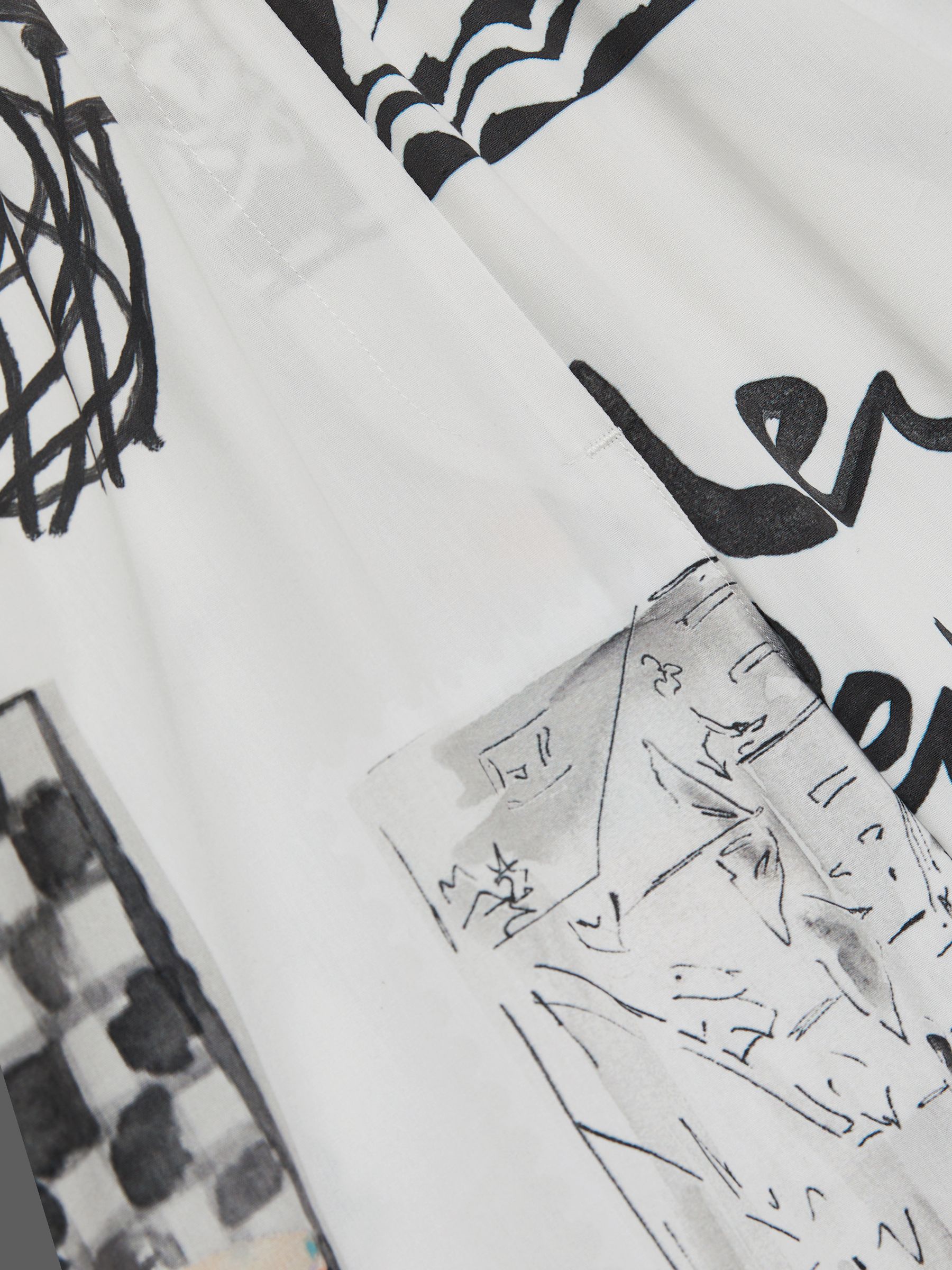 100% Organic Cotton Printed Shorts in Ivory Print