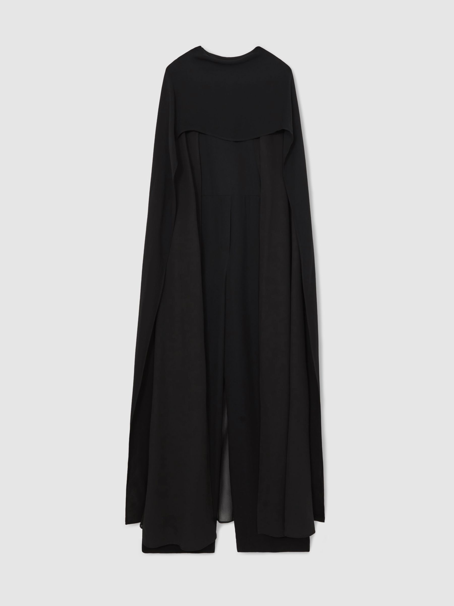 Wide-Leg Cape Jumpsuit in Black