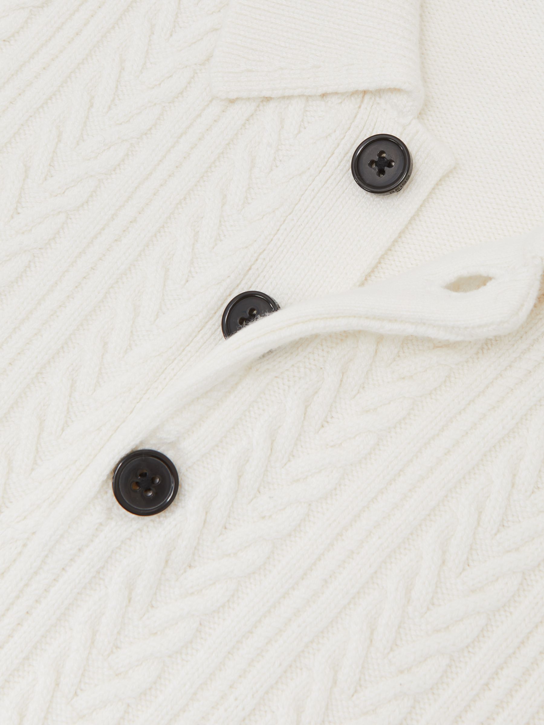 Cable-Knit Jumper With Wool in Winter White