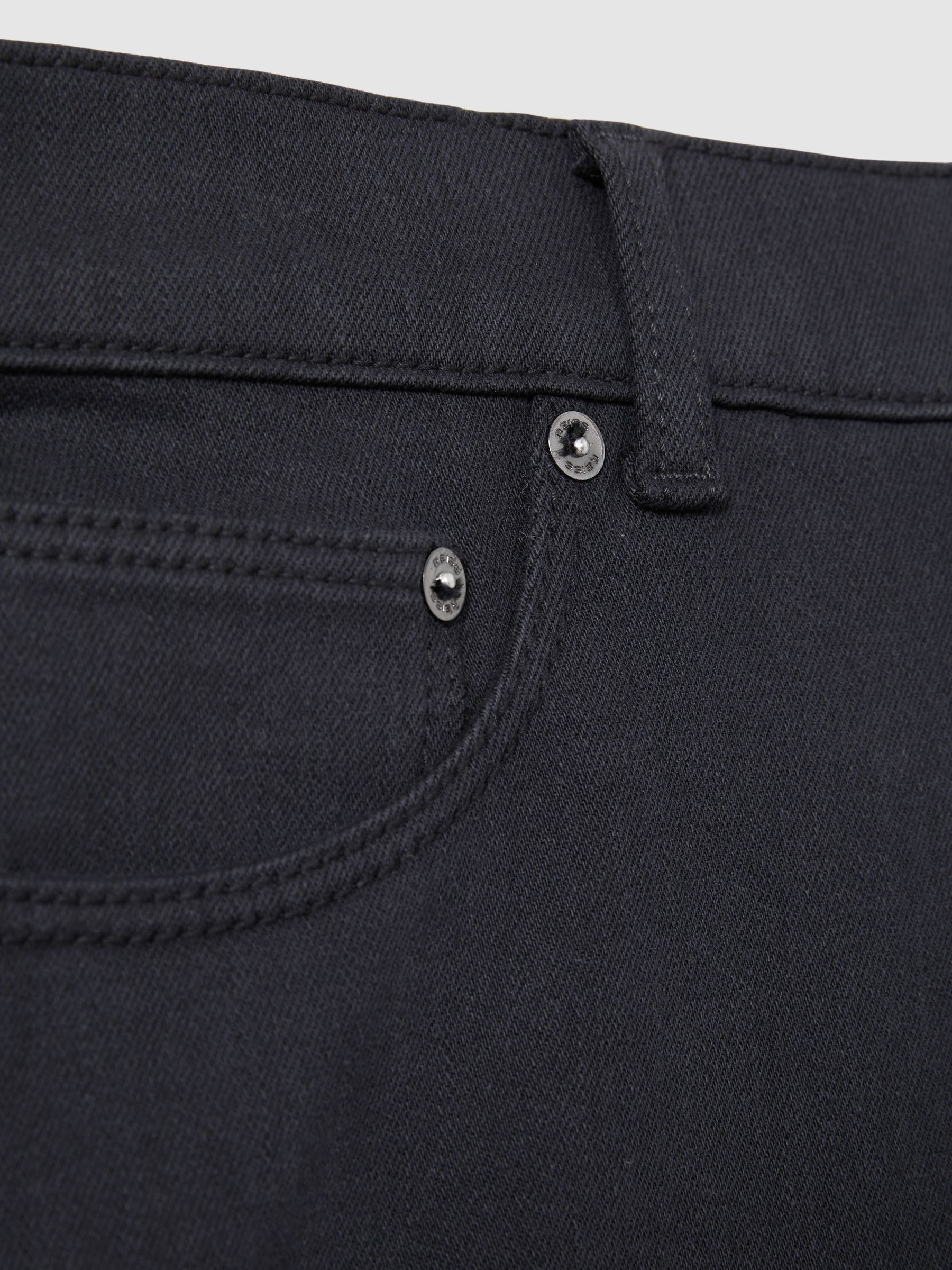 Cotton-Stretch Slim-Fit Jeans in Navy