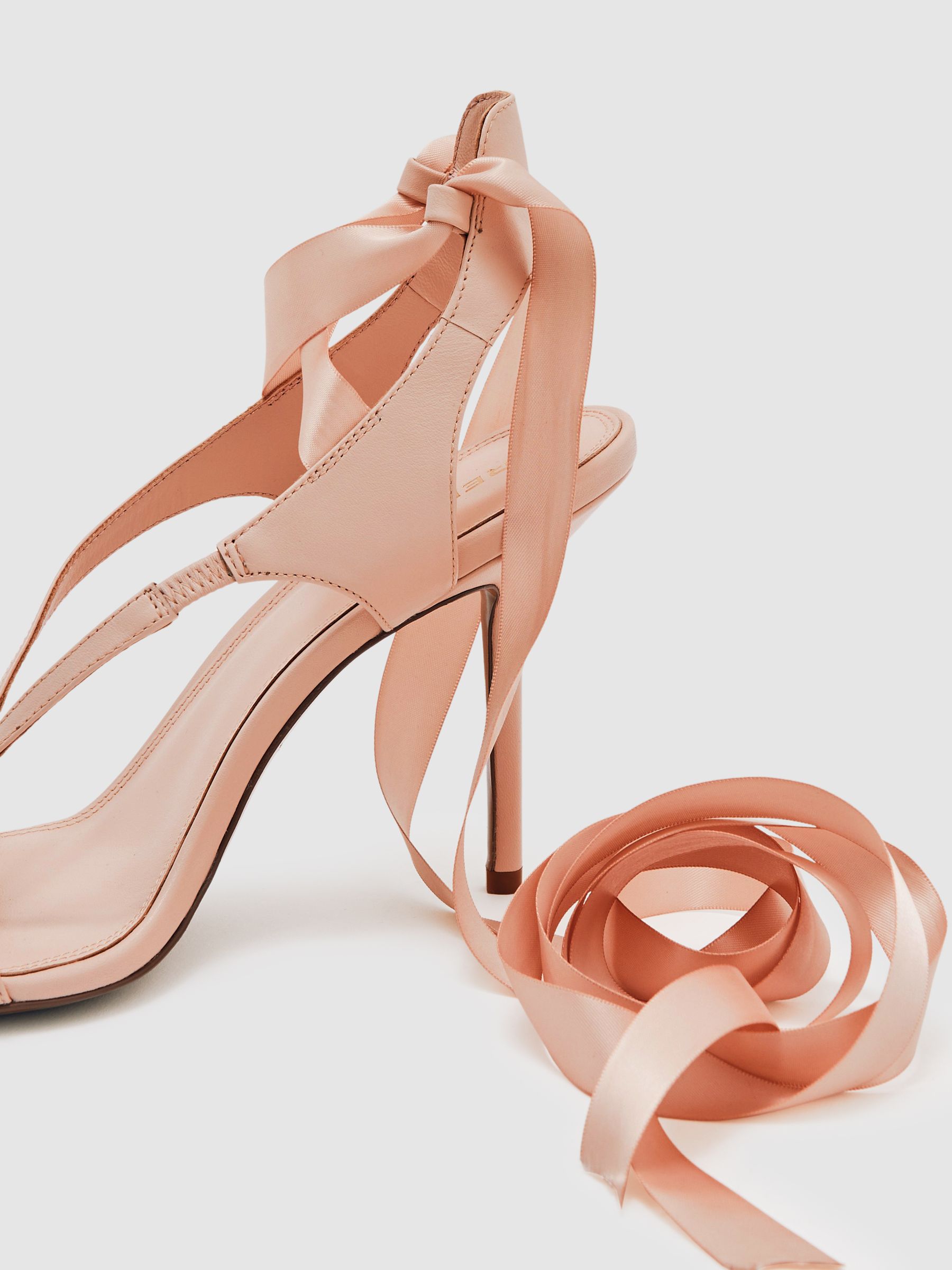 Reiss | Royal Ballet Ribbon Sandals in Pink