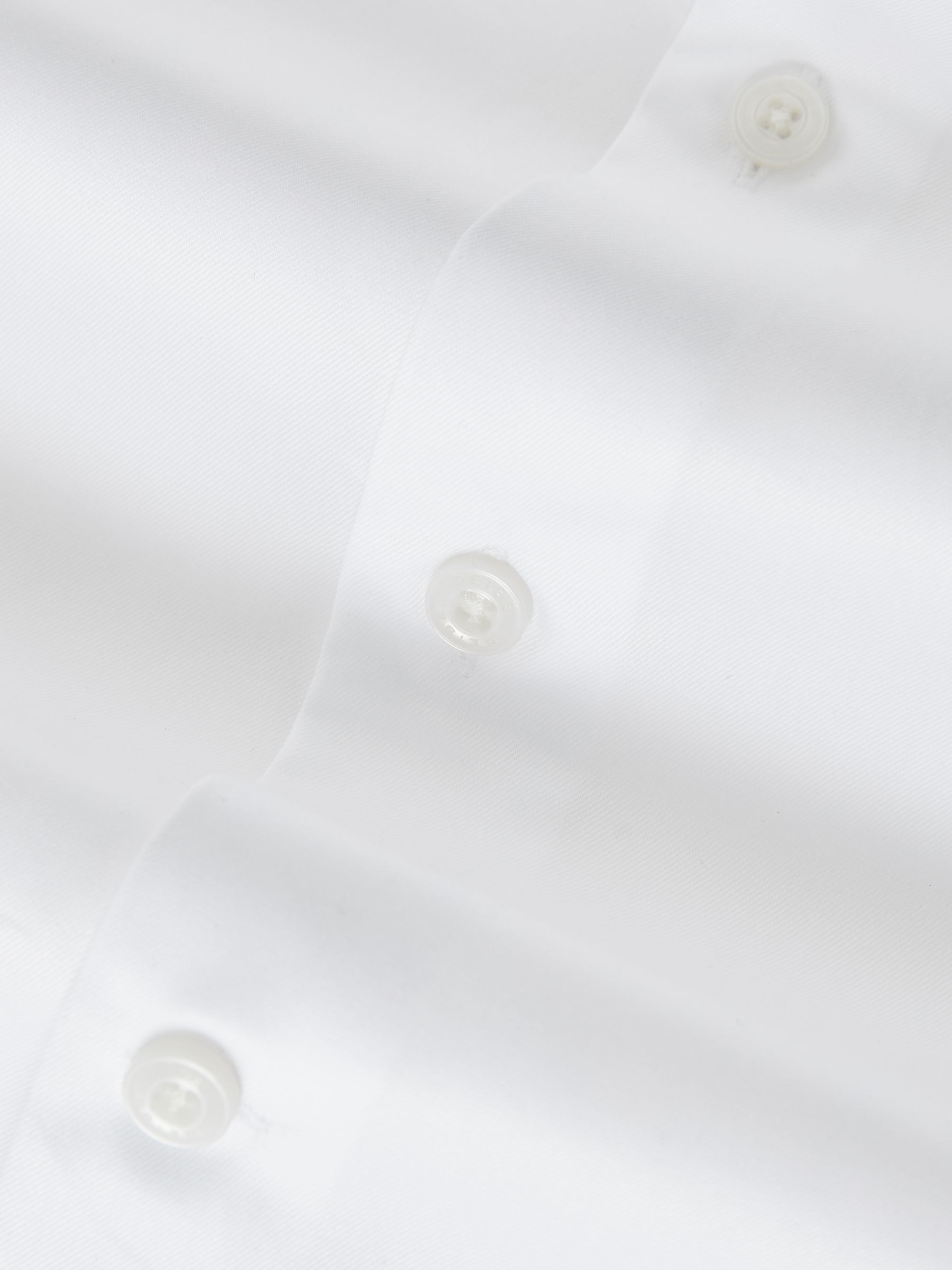Slim Fit Two-Fold Cotton Shirt in White