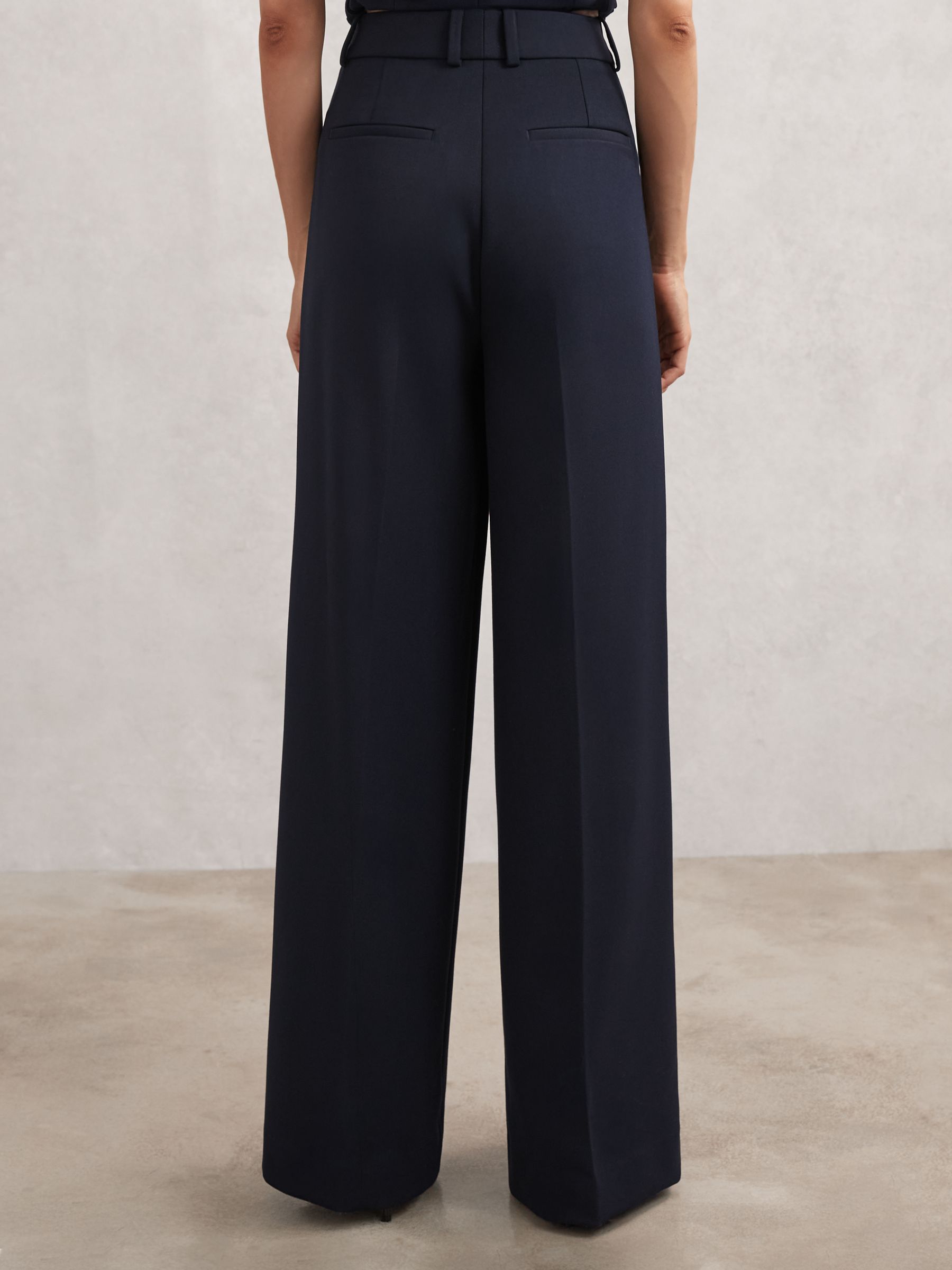 Petite Wide-Leg Suit Trousers in Navy