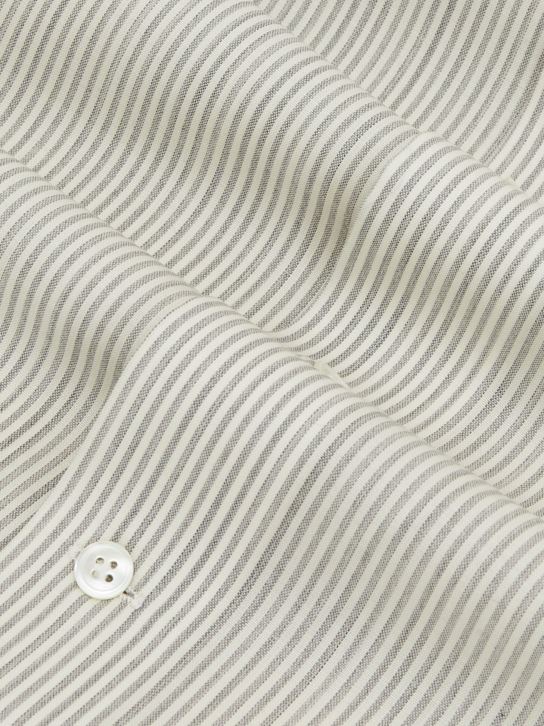 Atelier Wool Pinstripe Shirt Regular-Fit in White/Navy