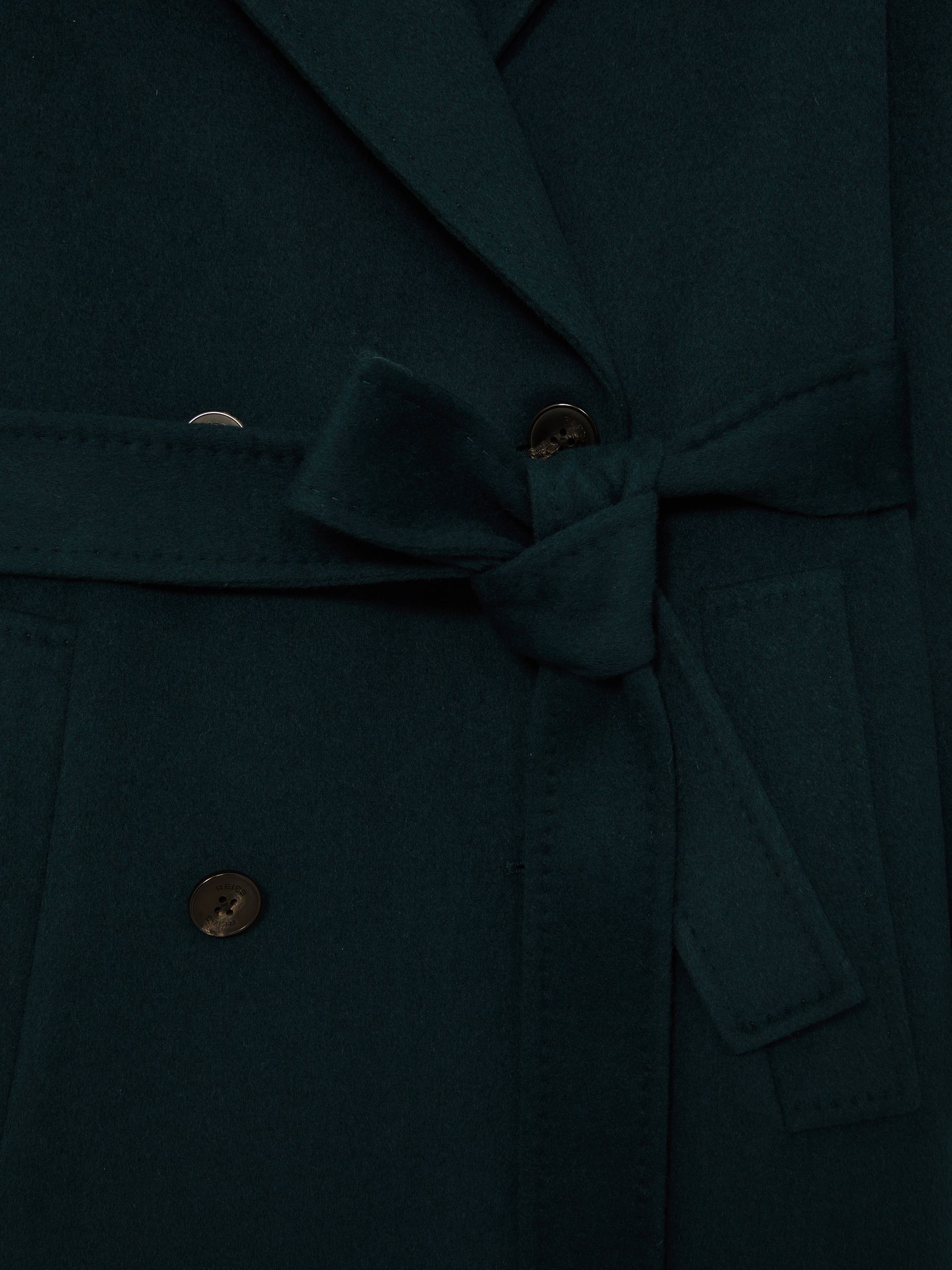 Petite Double-Breasted Blindseam Coat Wool-Blend in Green