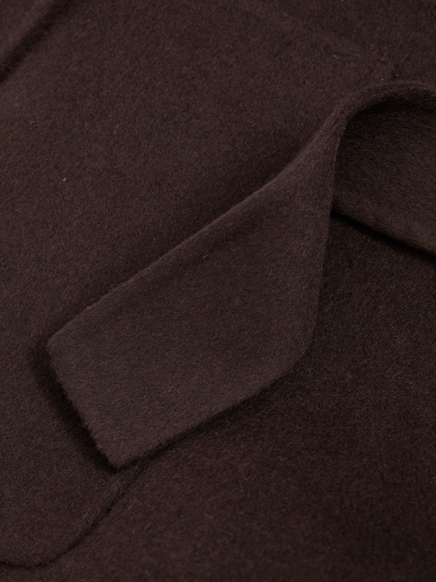 Double-Breasted Blindseam Coat Wool-Blend in Chocolate