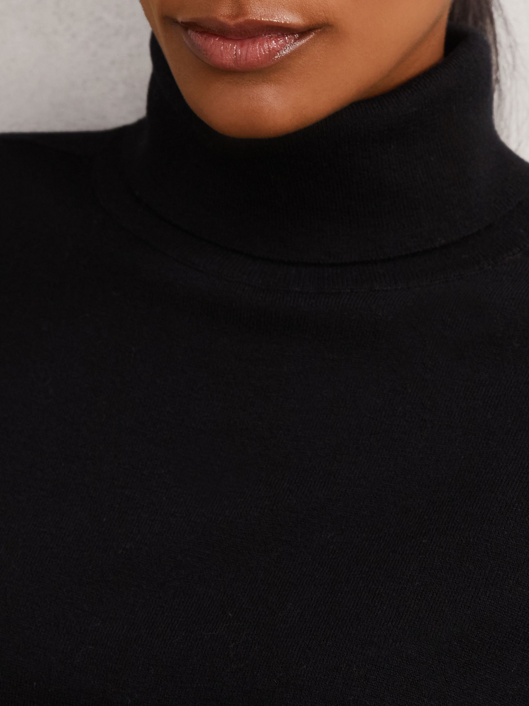 Wool Roll-Neck Jumper in Black