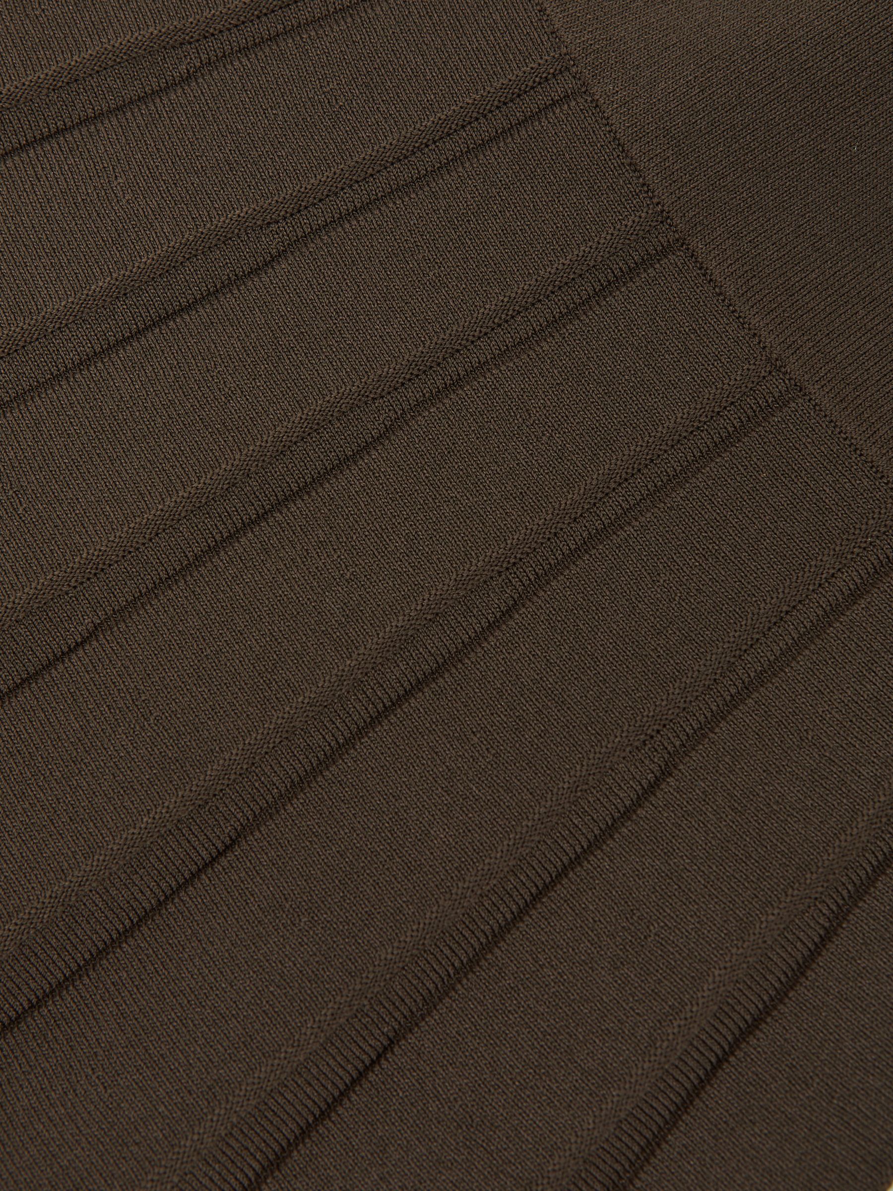 Knitted Belted Skater Mini Dress in Mocha Brown