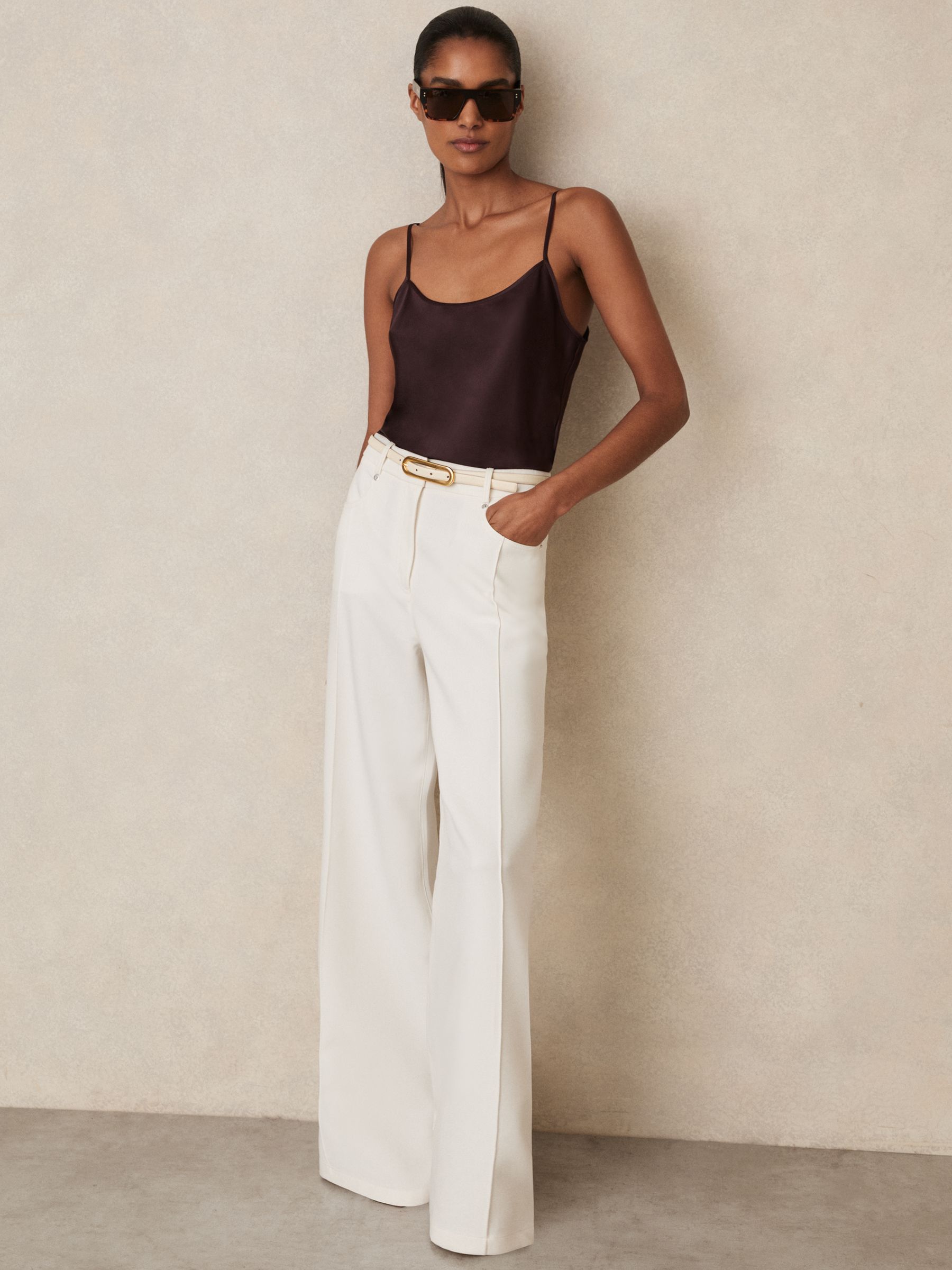 Silk Cami Top in Burgundy