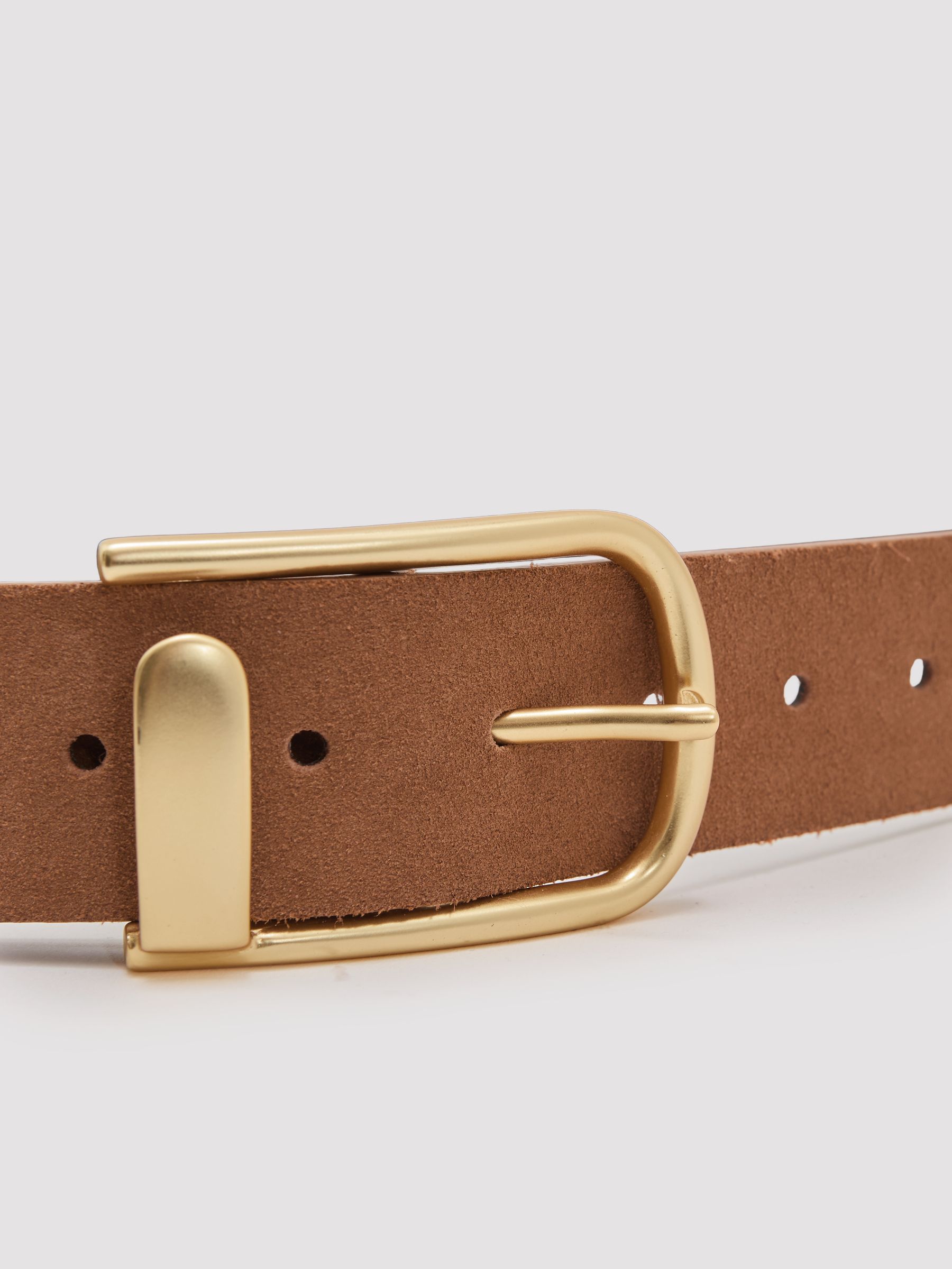 Leather Half Keeper Belt in Tan