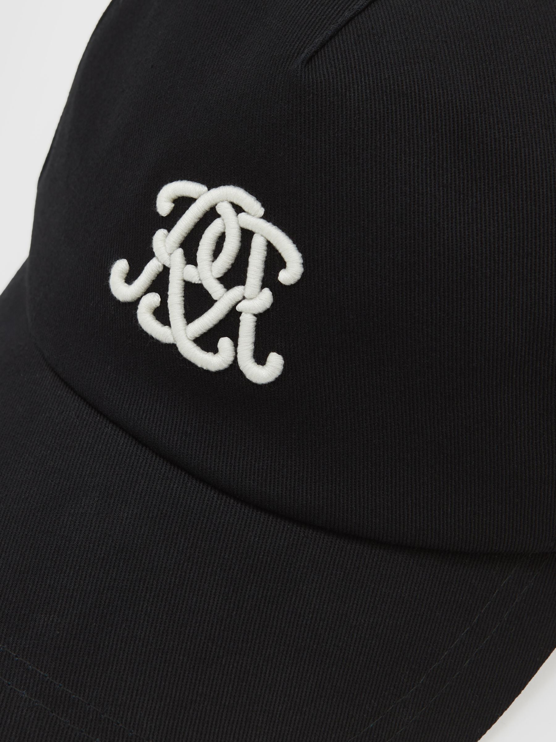 Monogram Embroidered Baseball Cap in Black