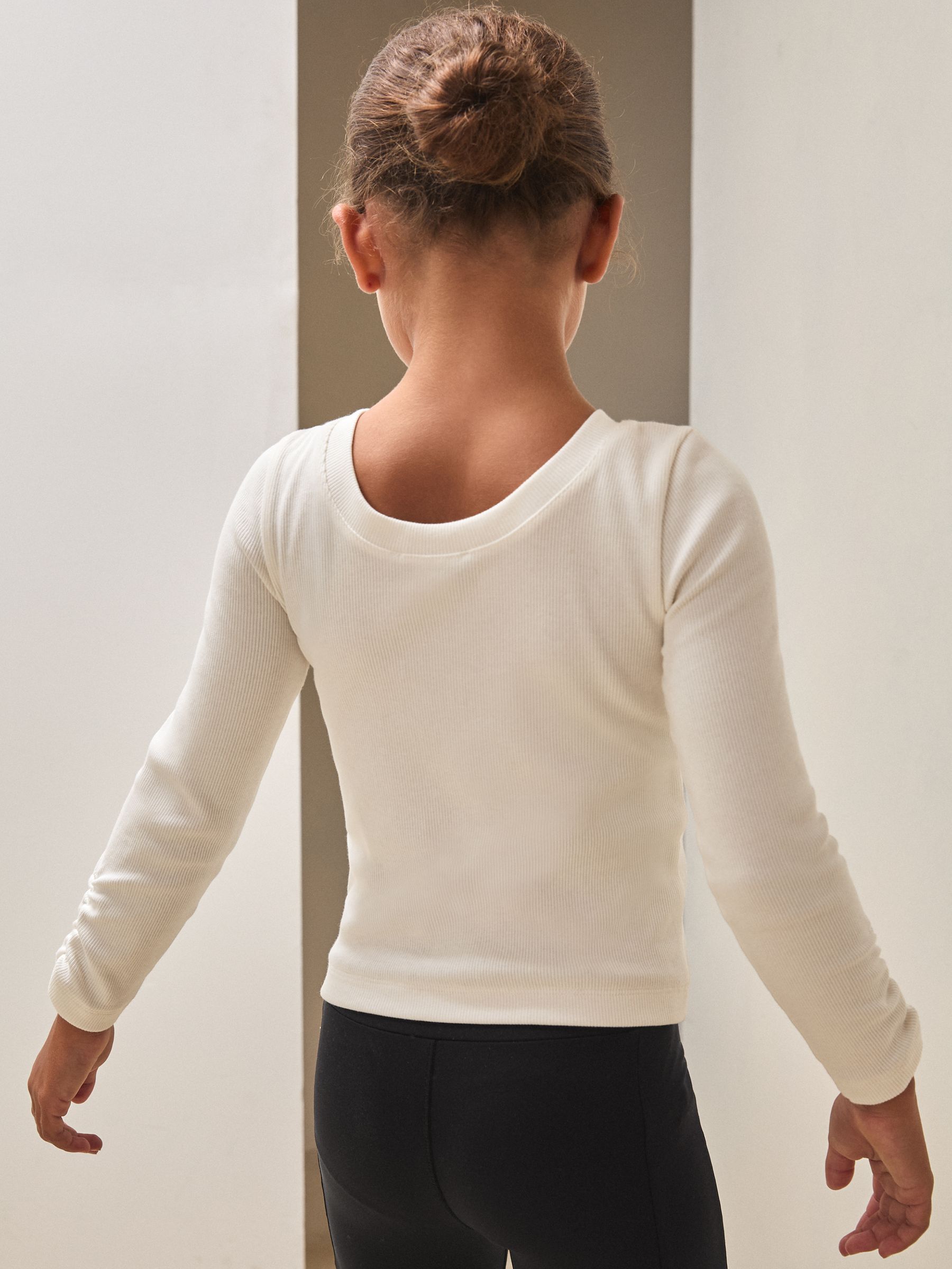 9-13 yrs Reiss | Royal Ballet Ruched Rib Top in Ecru