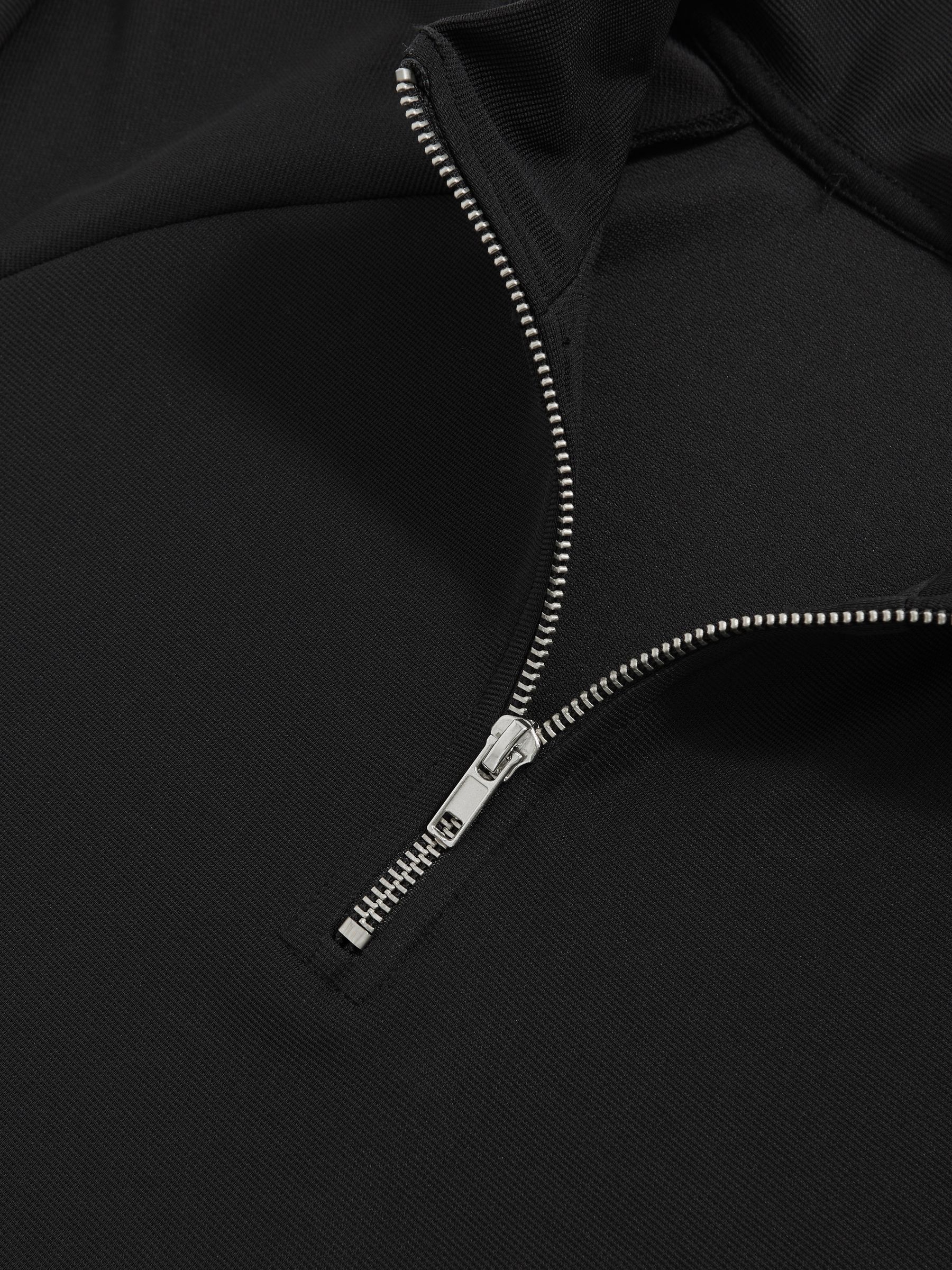 Half-Zip Funnel-Neck Sweatshirt in Black