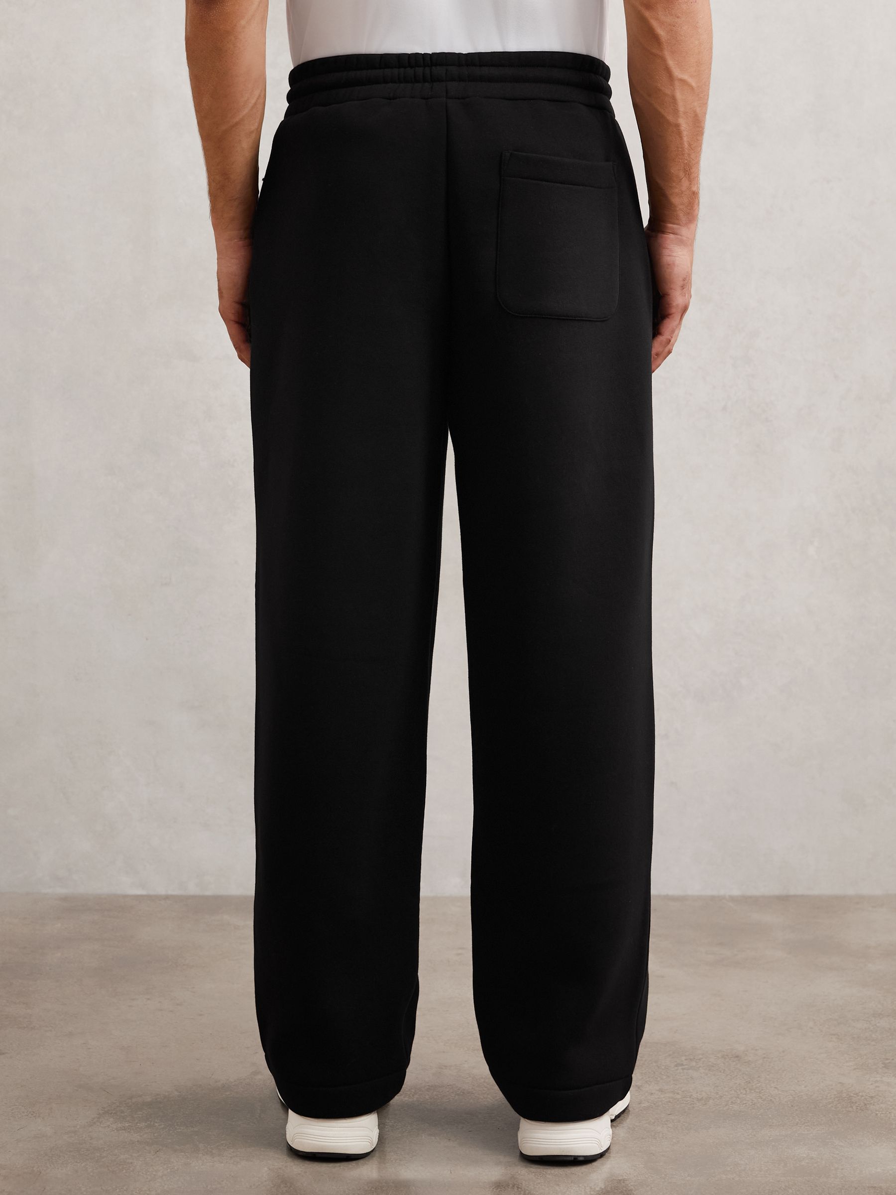 Cotton-Blend Fleece-Back Joggers in Black