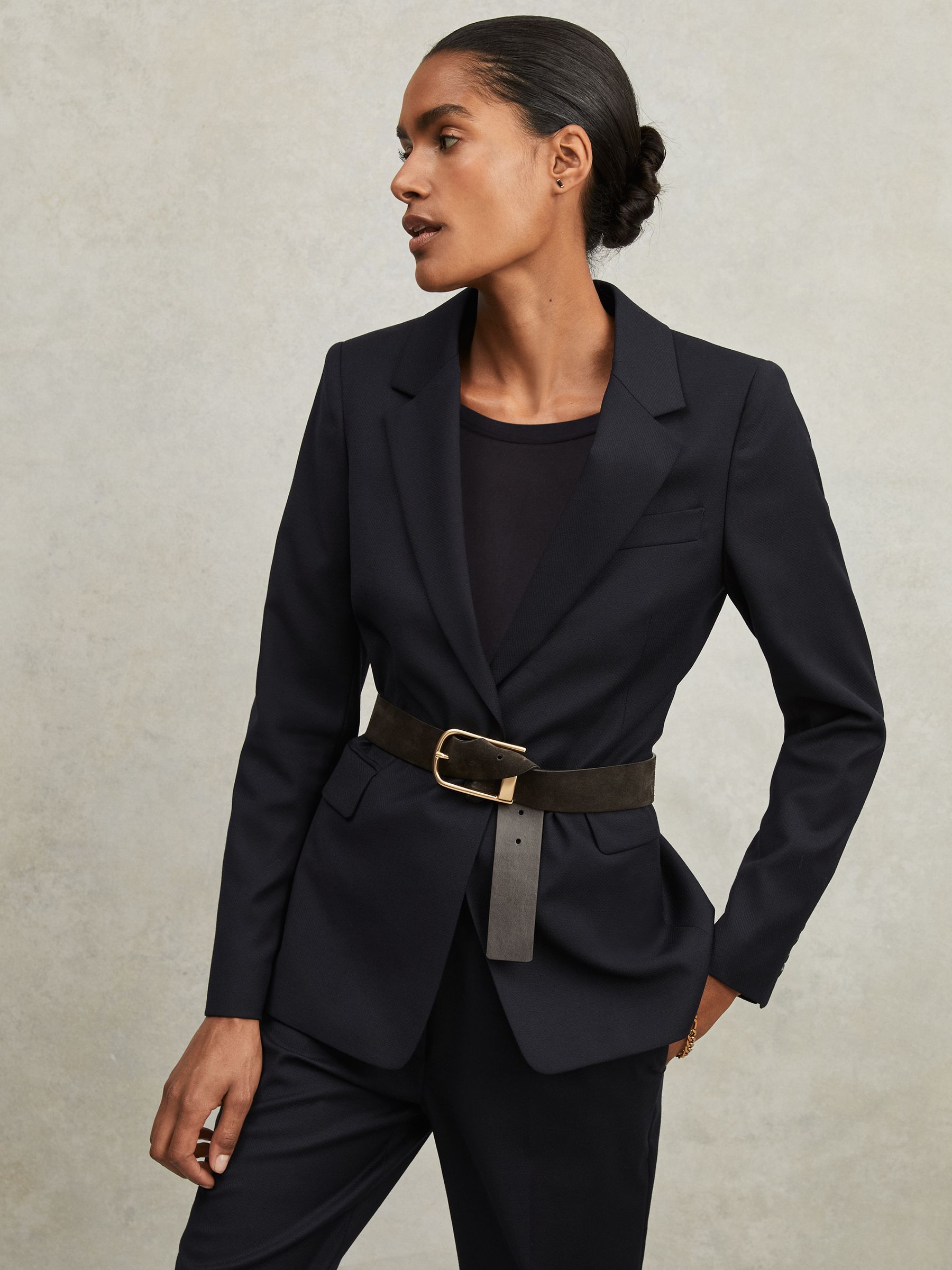 Single Breasted Suit Blazer in Black