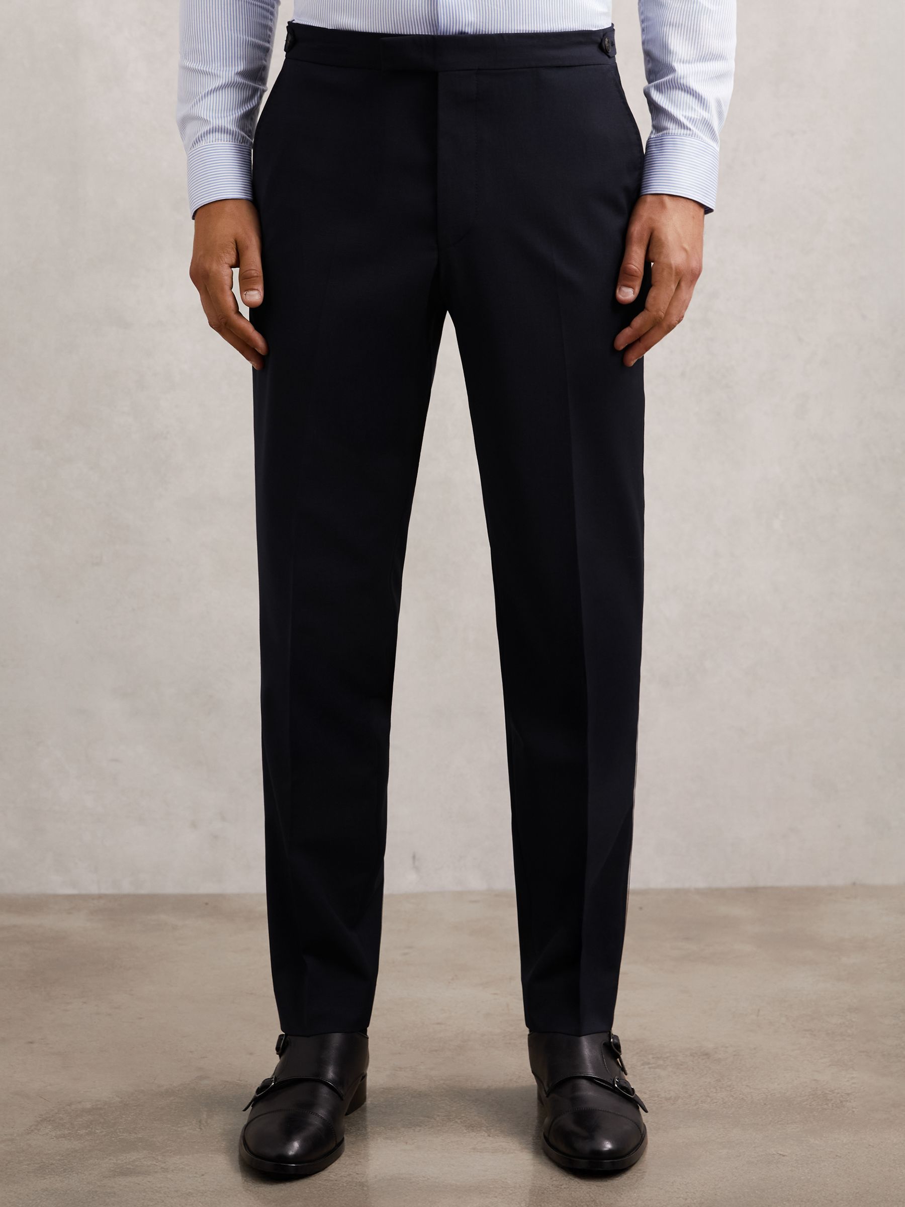 Slim-Fit Wool-Blend Suit Trousers in Navy
