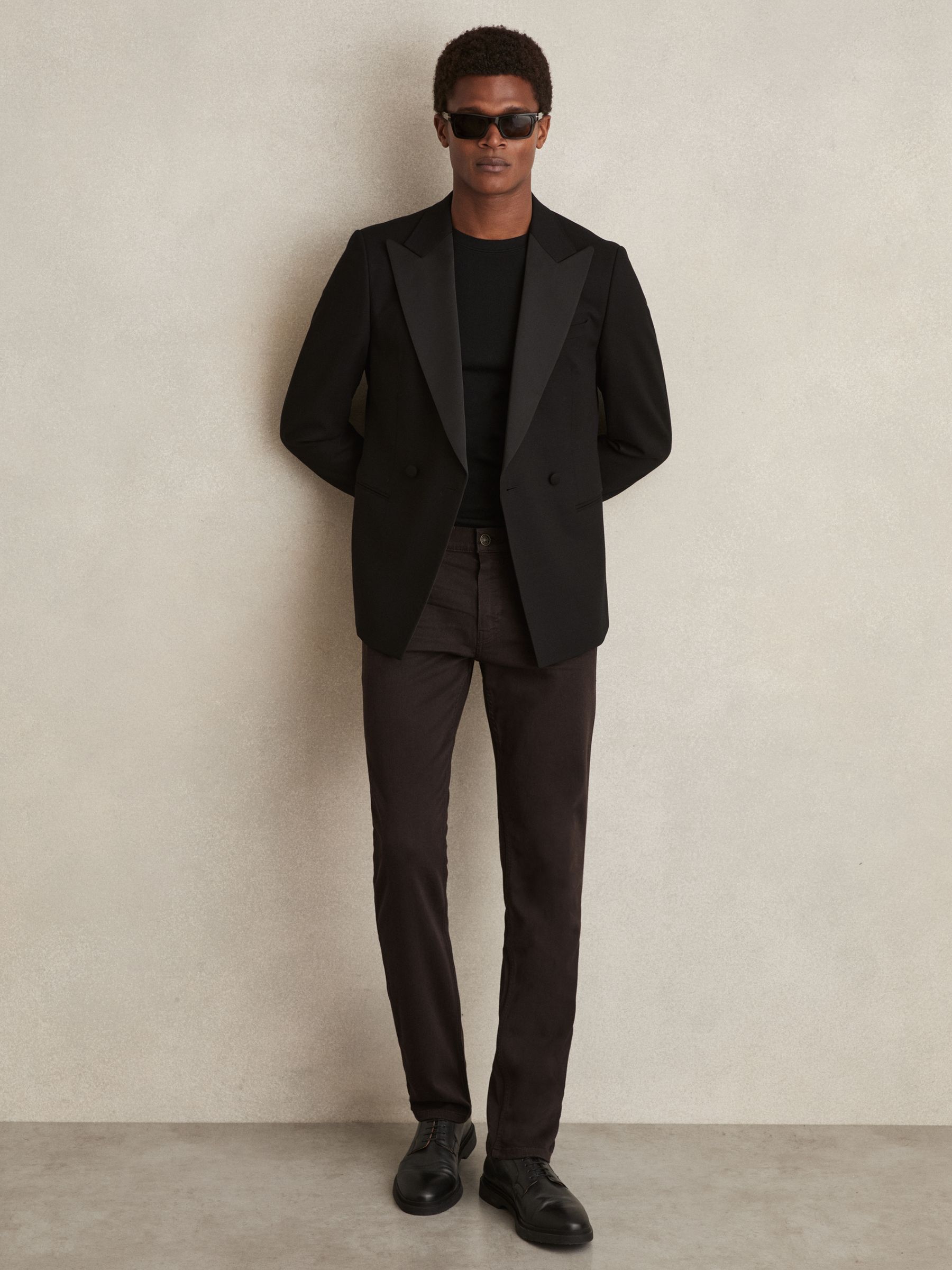 Paige Slim Straight-Leg Chocolate/Black Jeans in Chocolate/Black