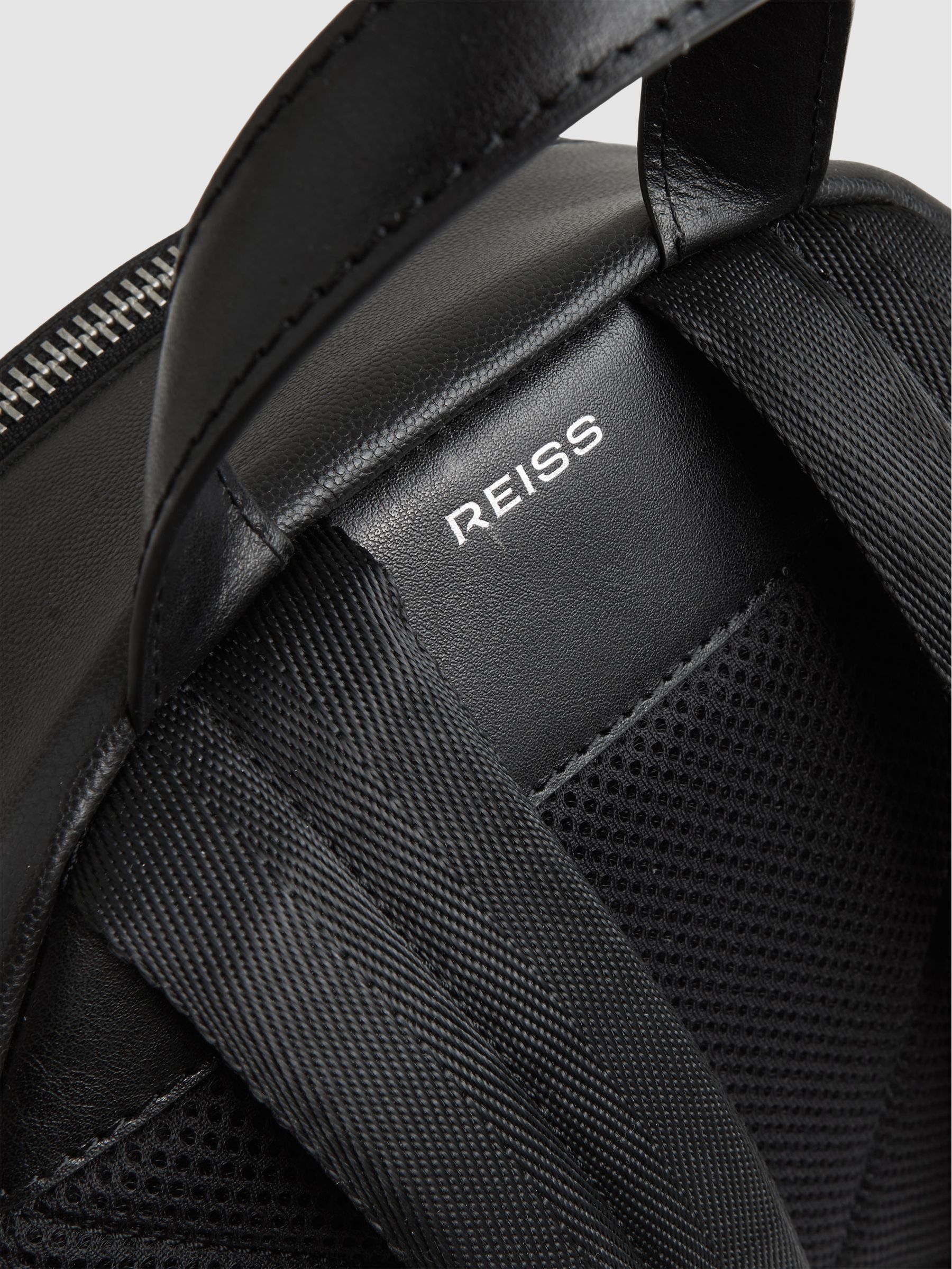 Micro-Grain Leather Backpack in Black