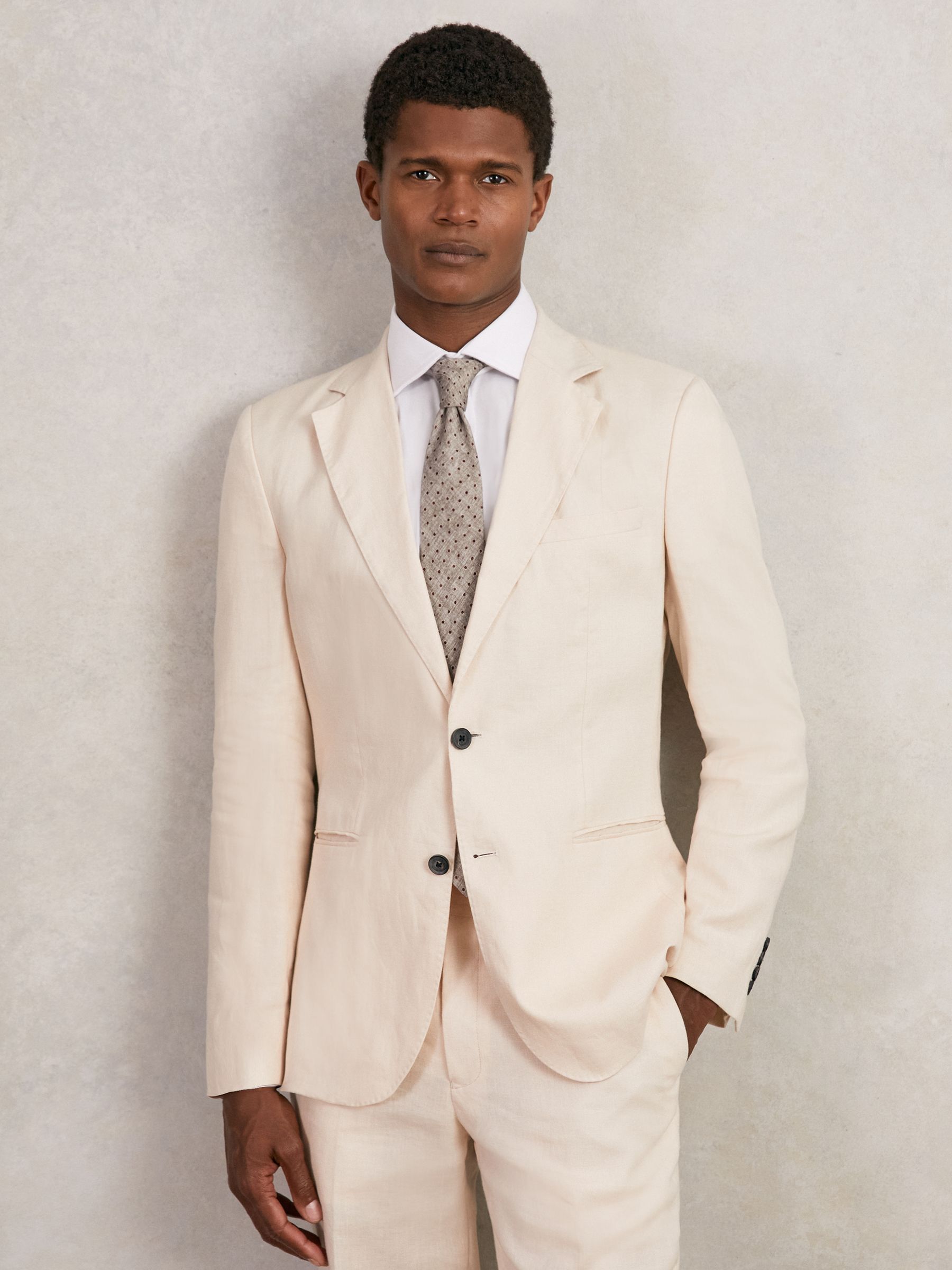 Wool-Cotton Polka-Dot Tie in Grey Melange